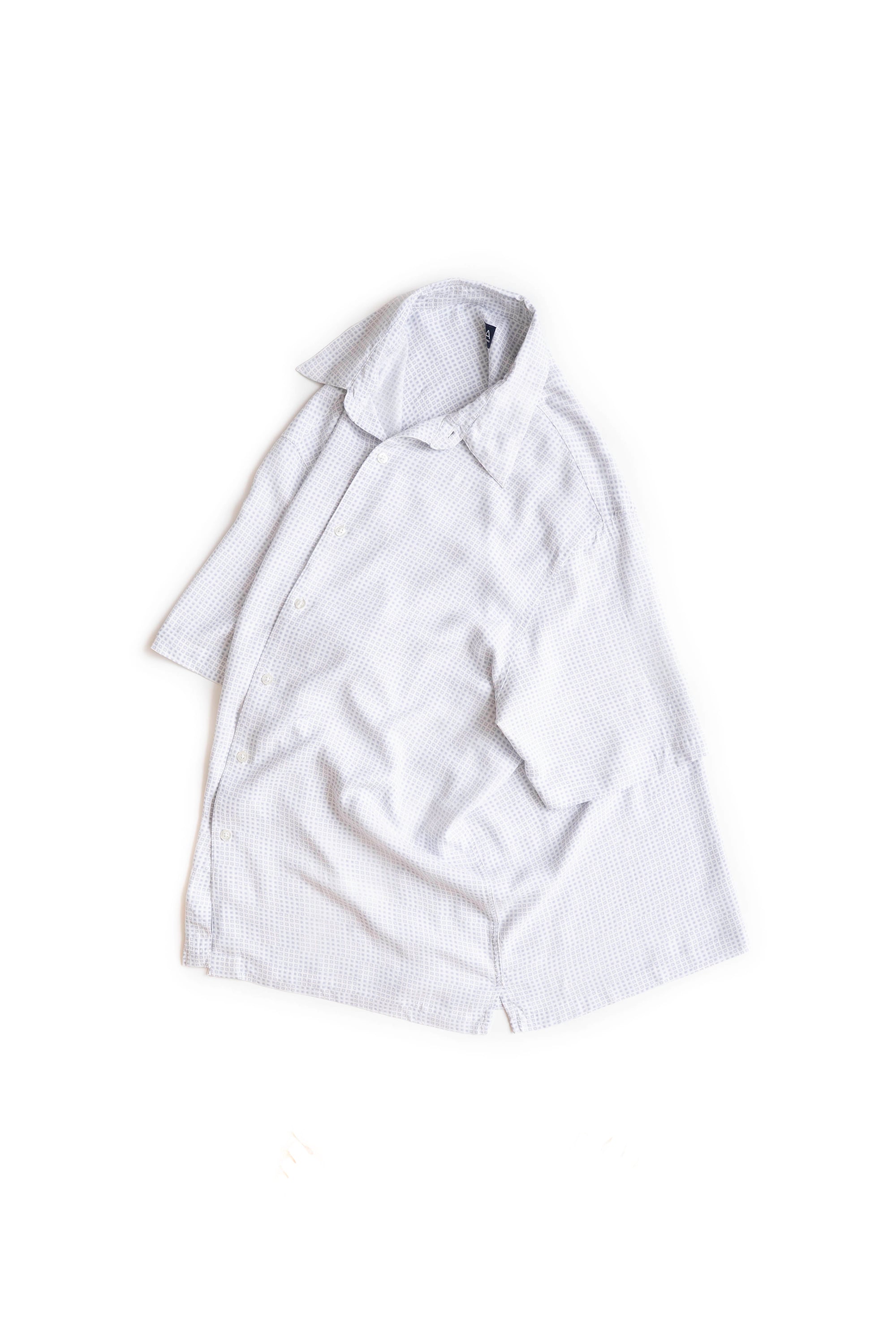 00S JOHN ASHFORD GRID SQUARE RAYON SHIRT