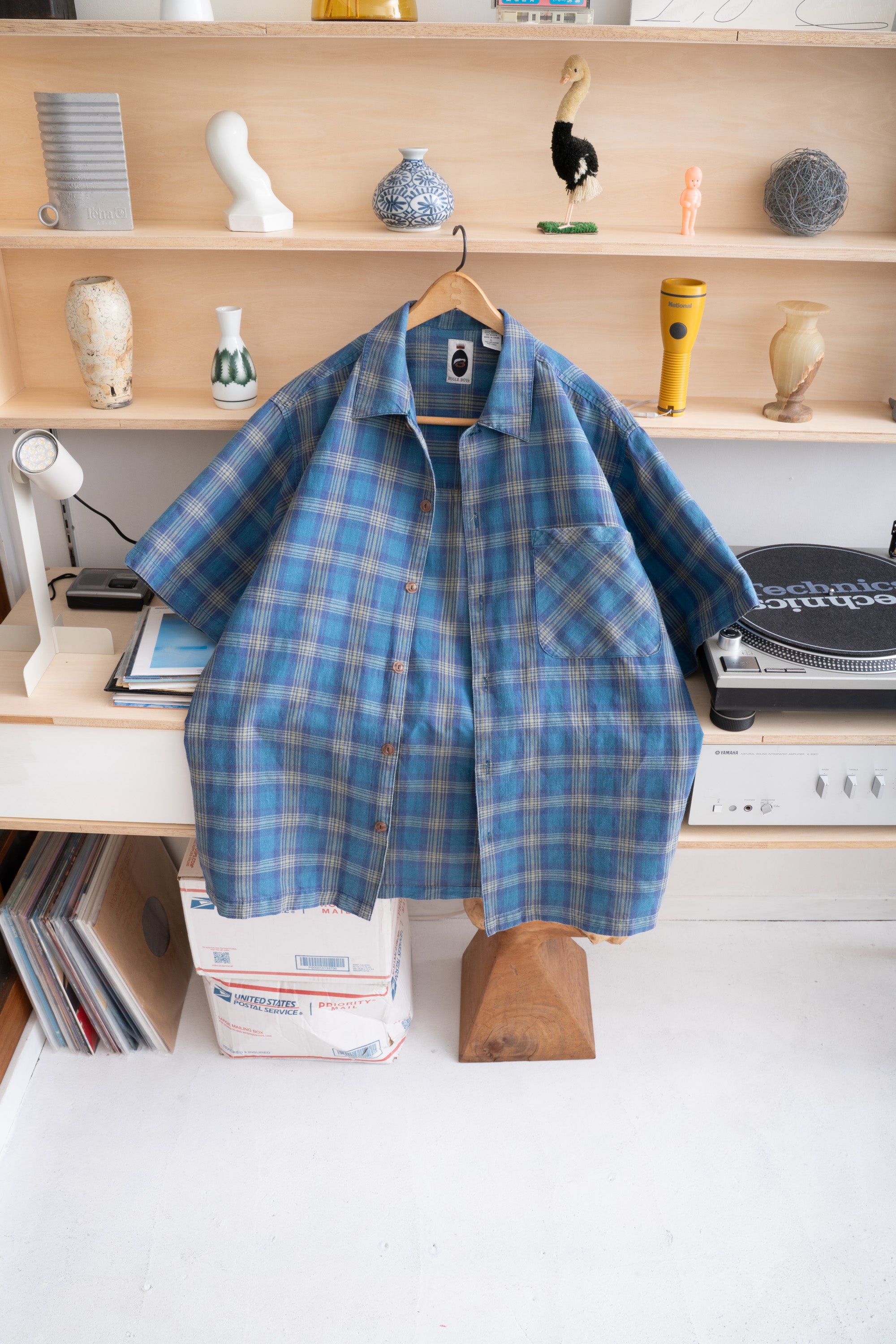 90S BUGLE BOY CHECKED RAMIE SHIRT