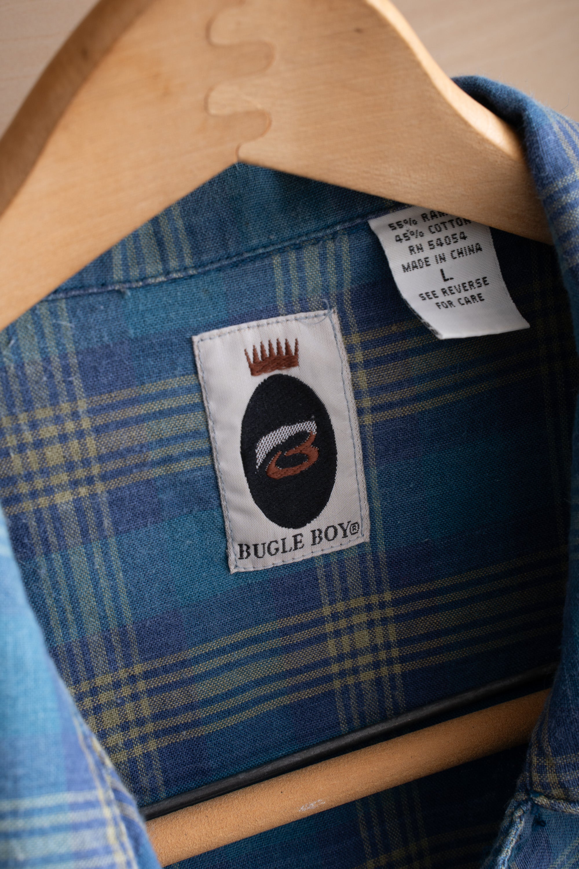 90S BUGLE BOY CHECKED RAMIE SHIRT