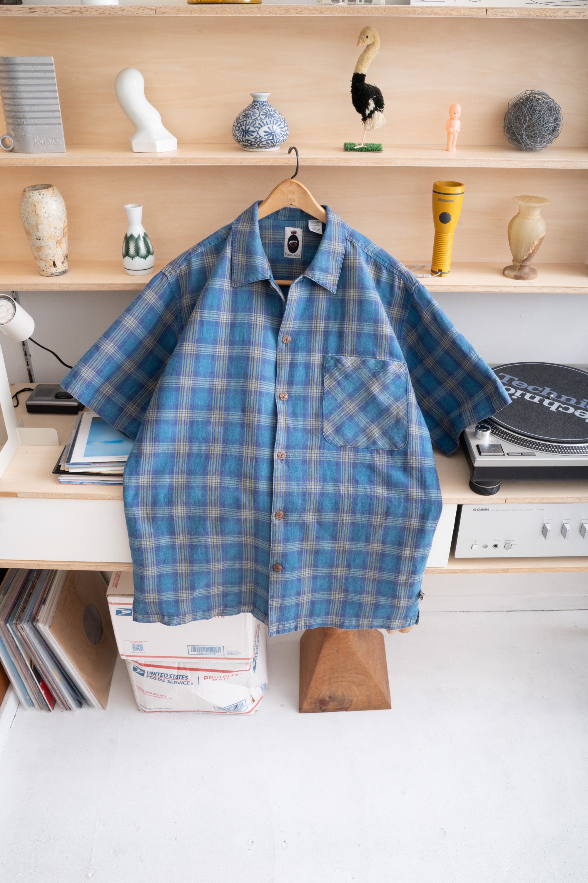 90S BUGLE BOY CHECKED RAMIE SHIRT