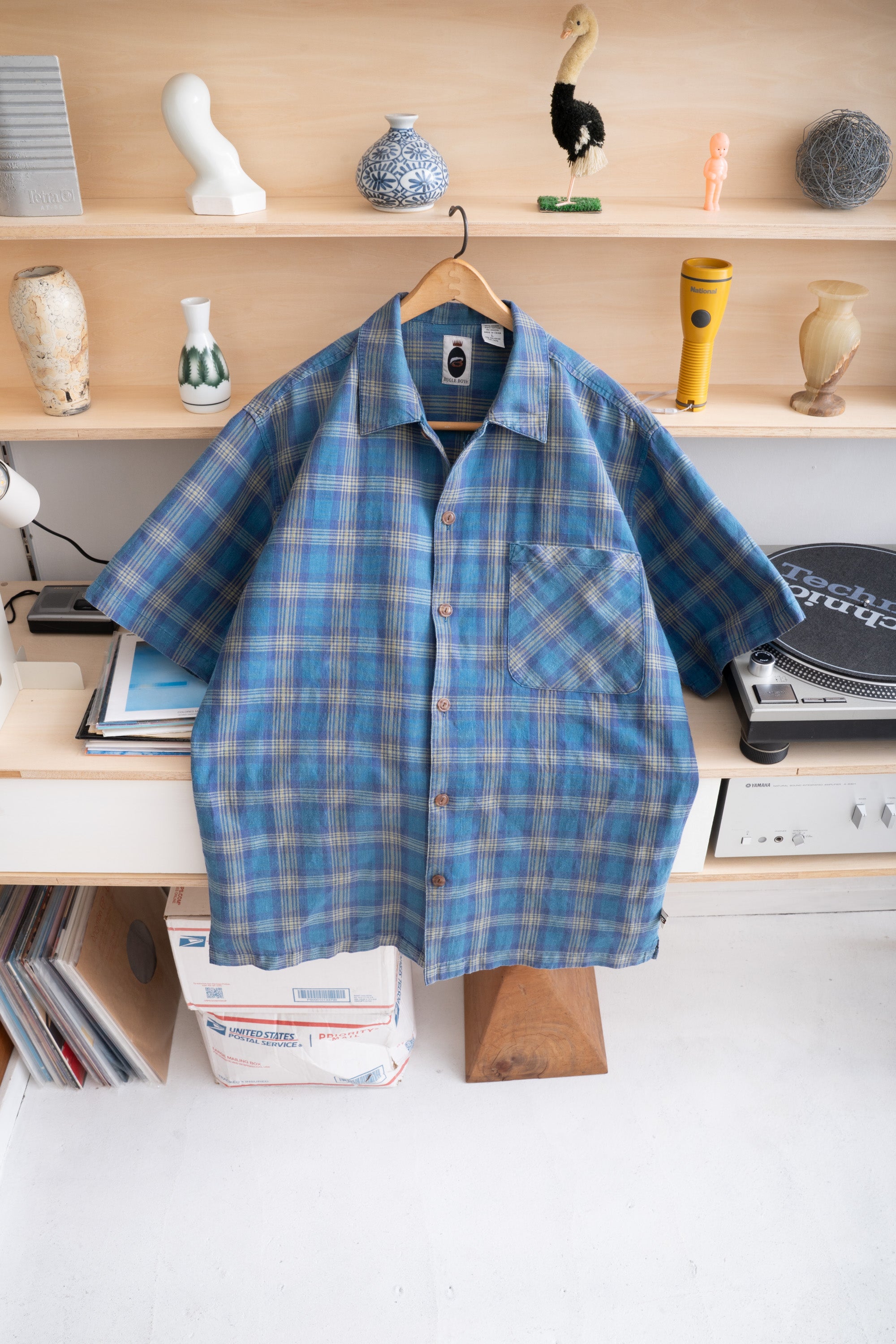 90S BUGLE BOY CHECKED RAMIE SHIRT