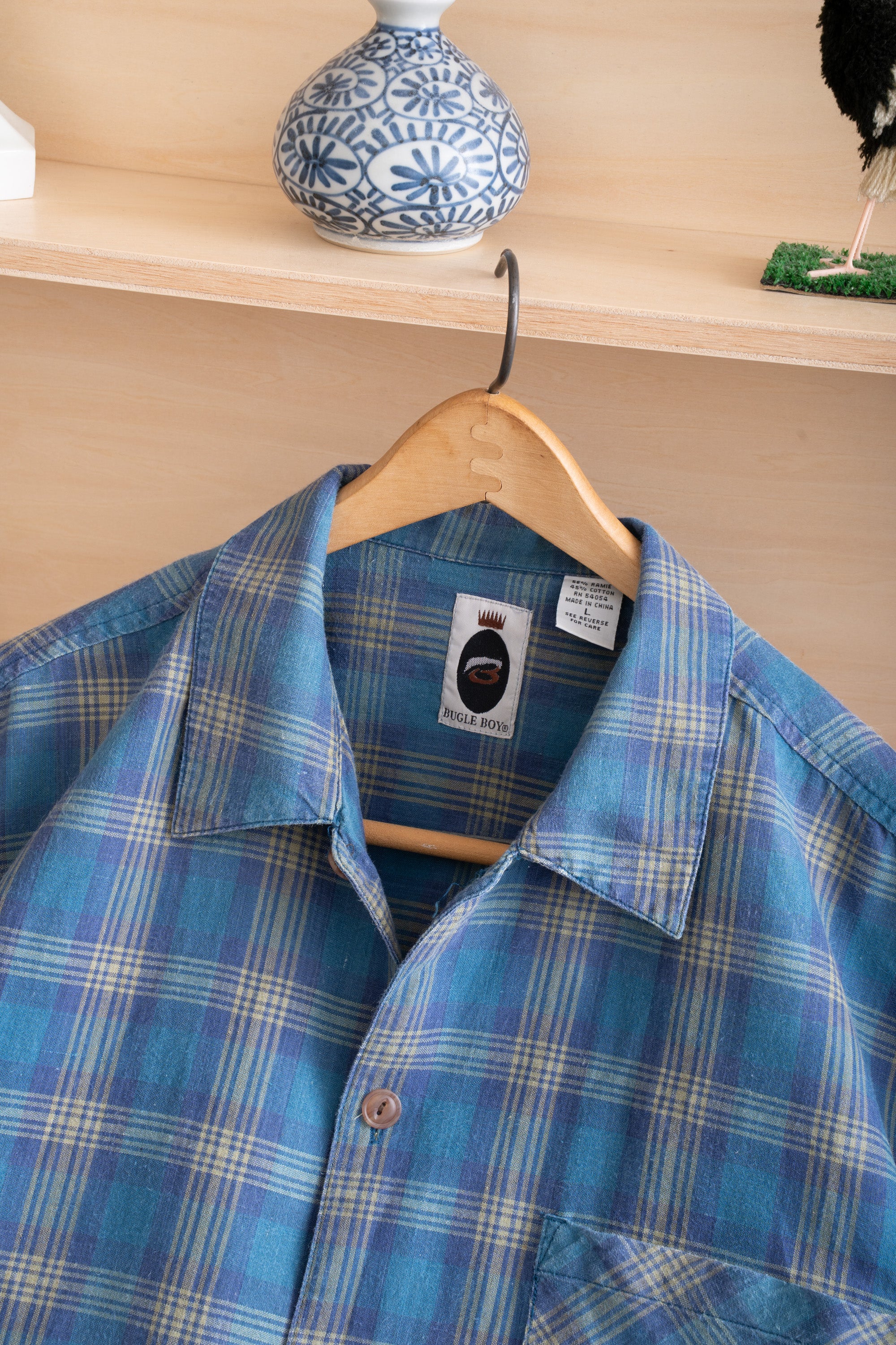 90S BUGLE BOY CHECKED RAMIE SHIRT