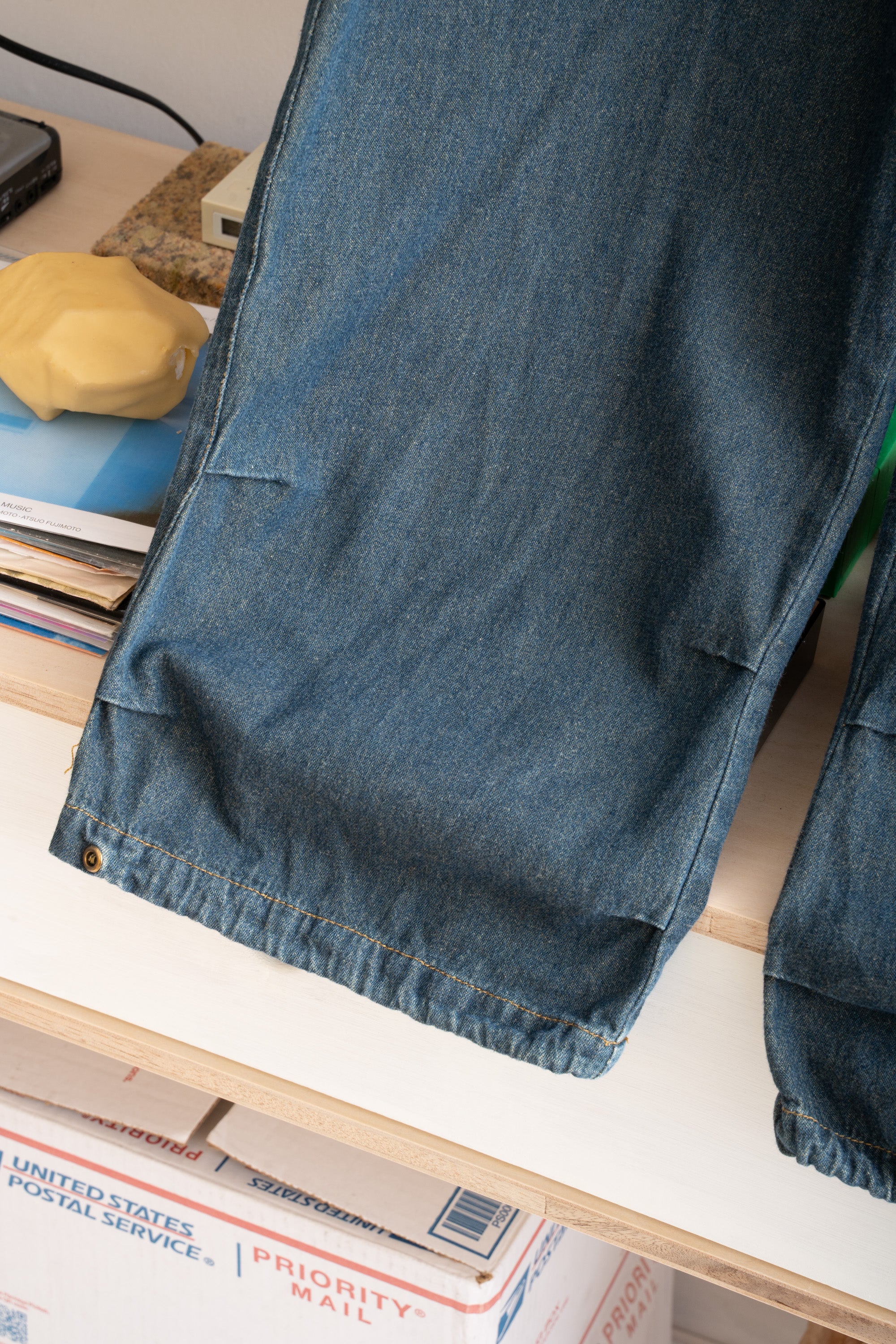 90S TAXI CROPPED DENIM PANTS