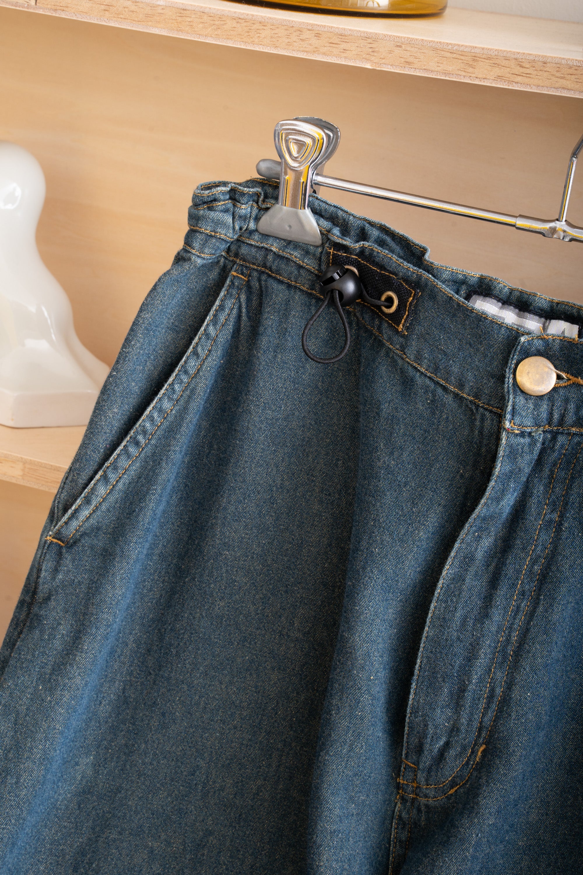 90S TAXI CROPPED DENIM PANTS