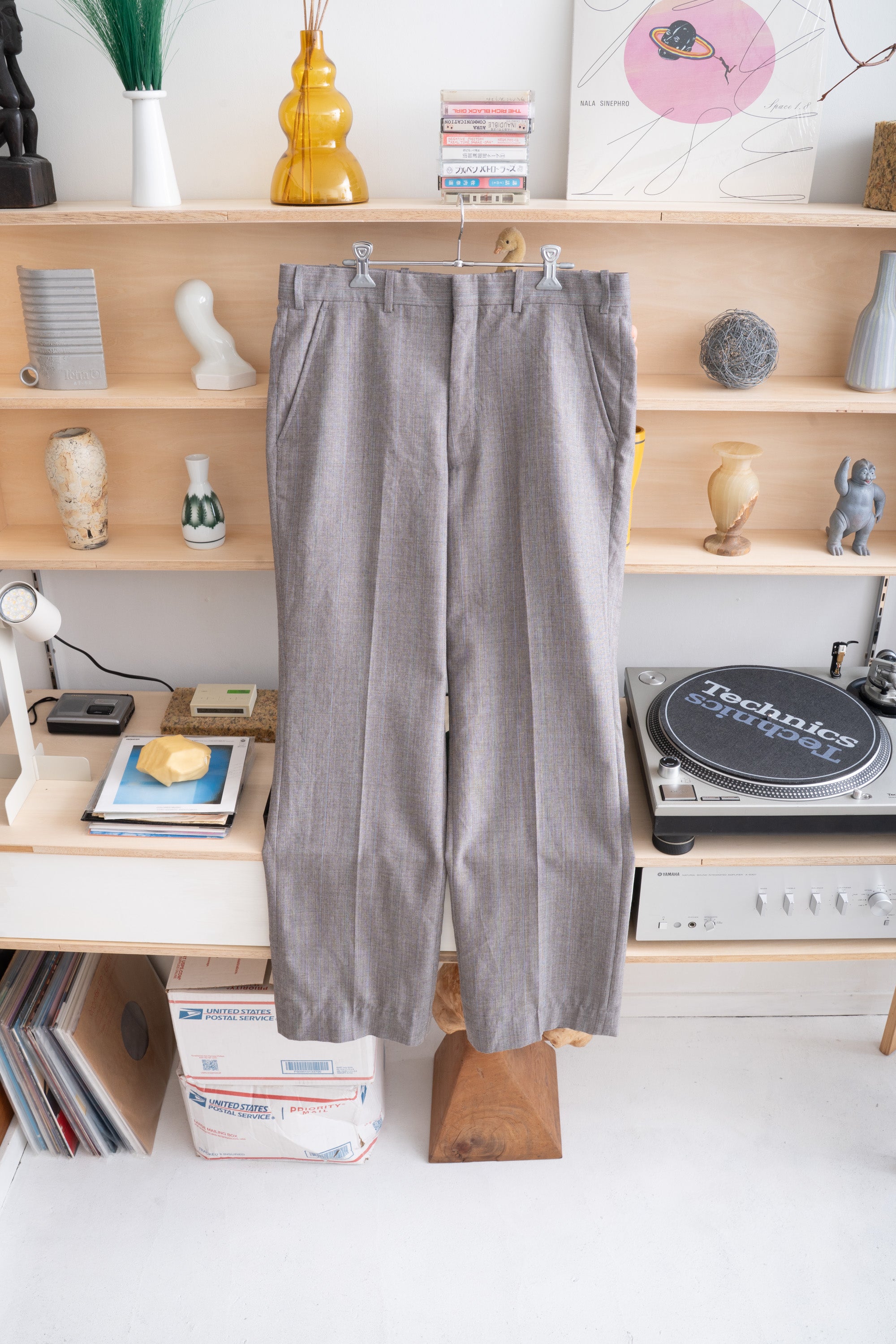 80~90S UNKNOWN BRAND CHECKED SLACKS