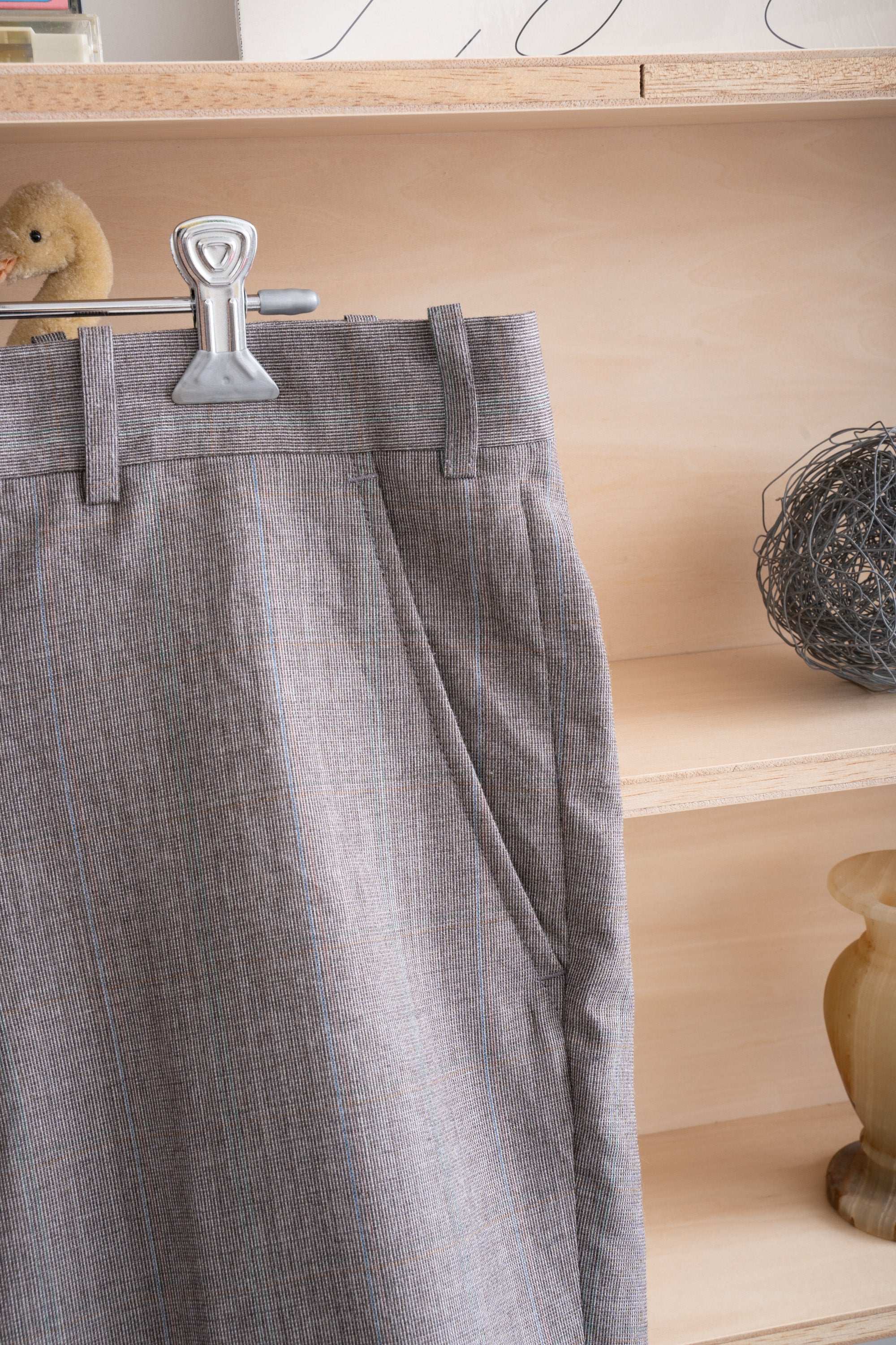 80~90S UNKNOWN BRAND CHECKED SLACKS