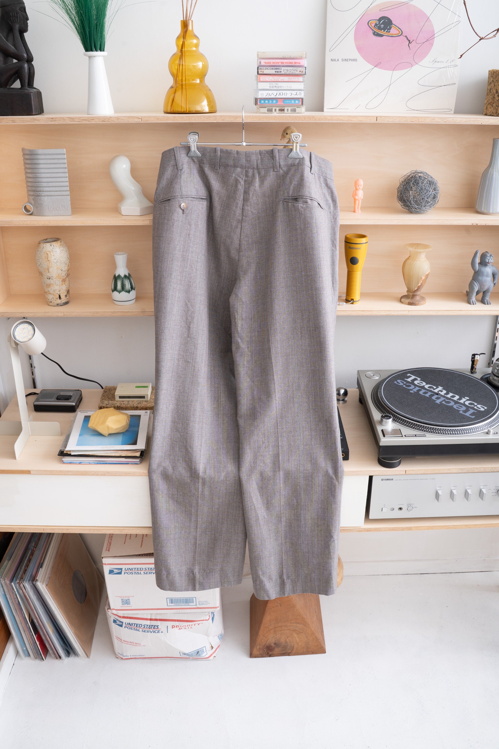 80~90S UNKNOWN BRAND CHECKED SLACKS