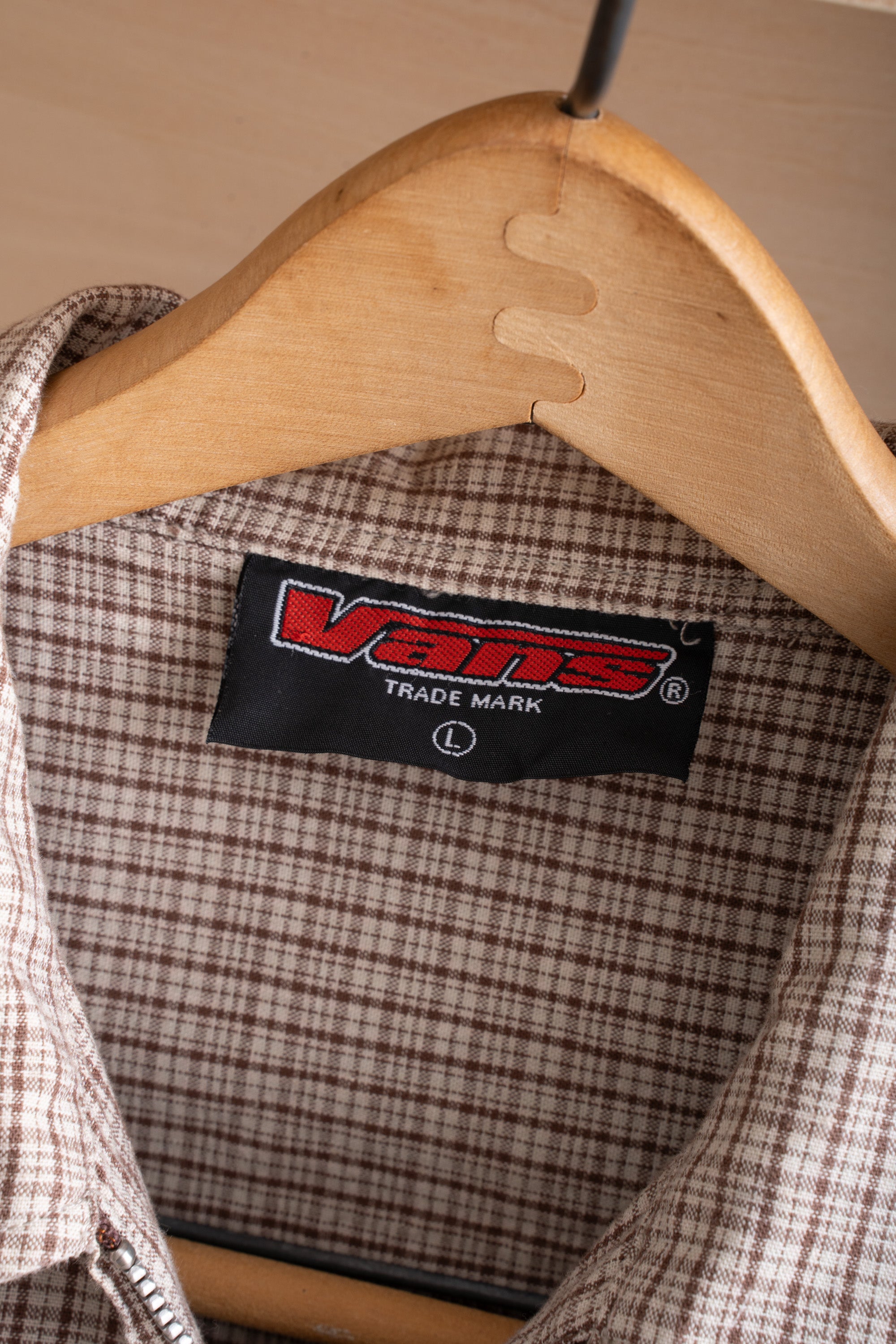 90S VANS ZIP-UP CHECK SHIRT