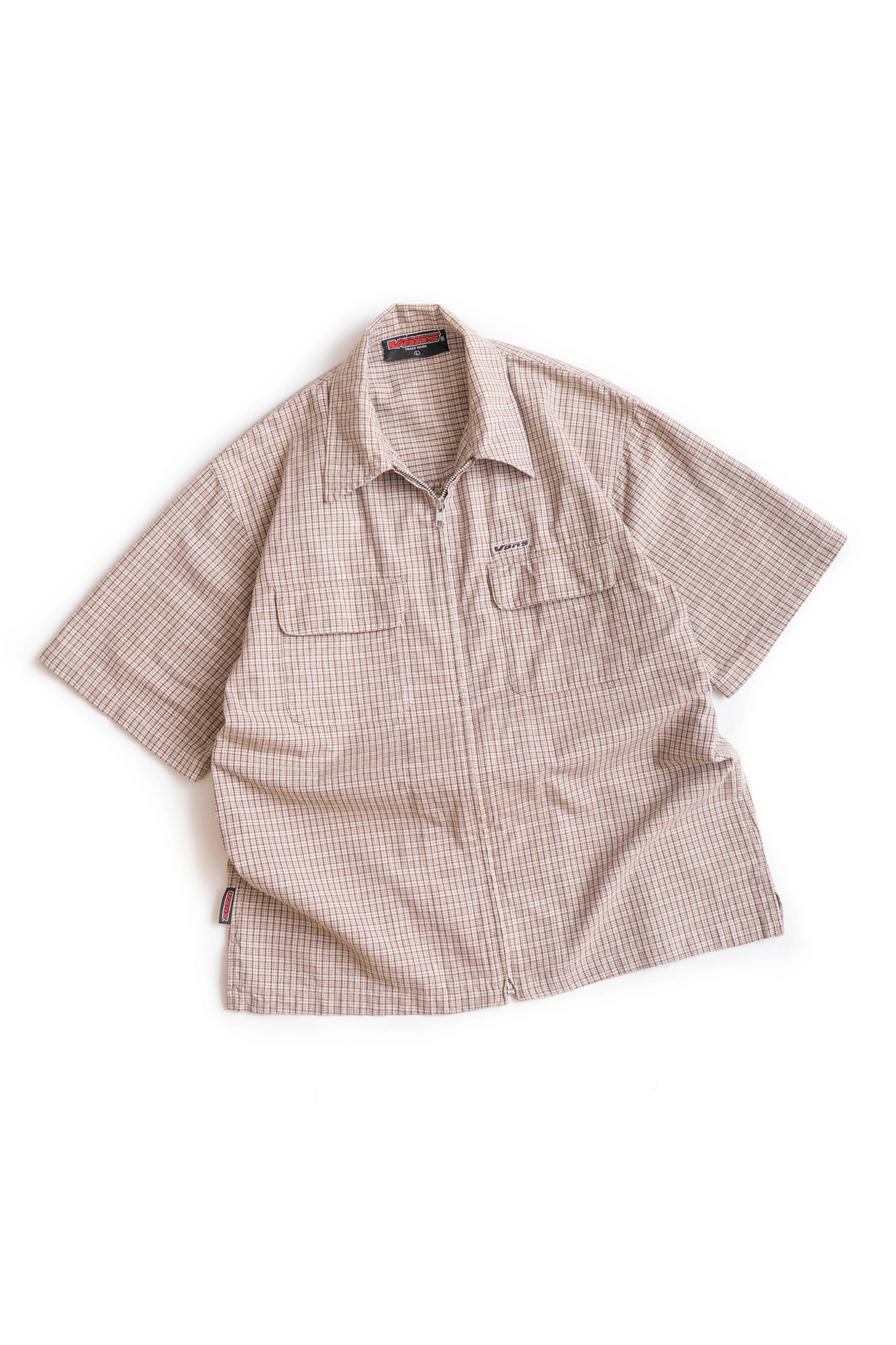 90S VANS ZIP-UP CHECK SHIRT