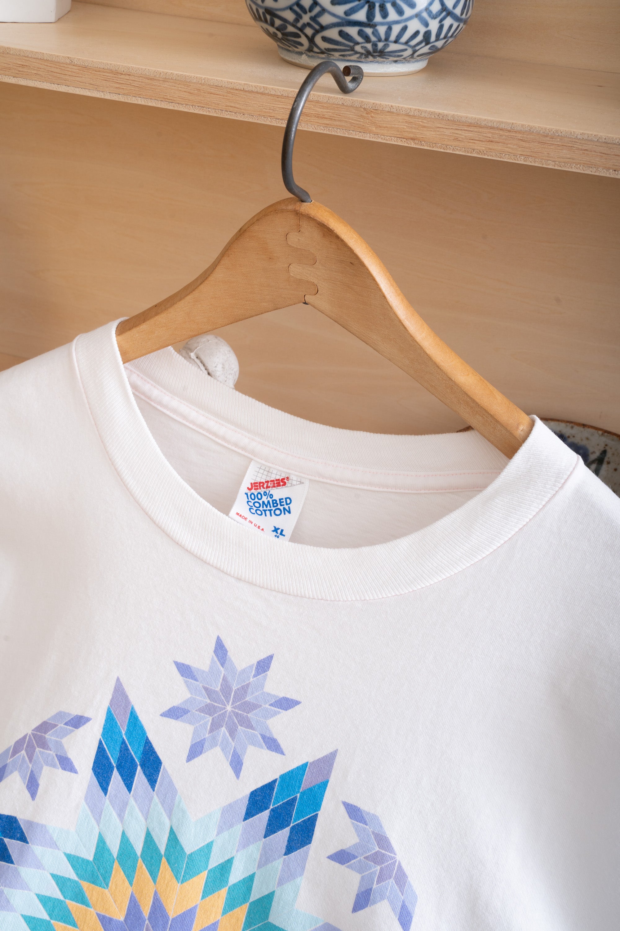 1989 MADE IN USA MORNING STAR QUILT T-SHIRT