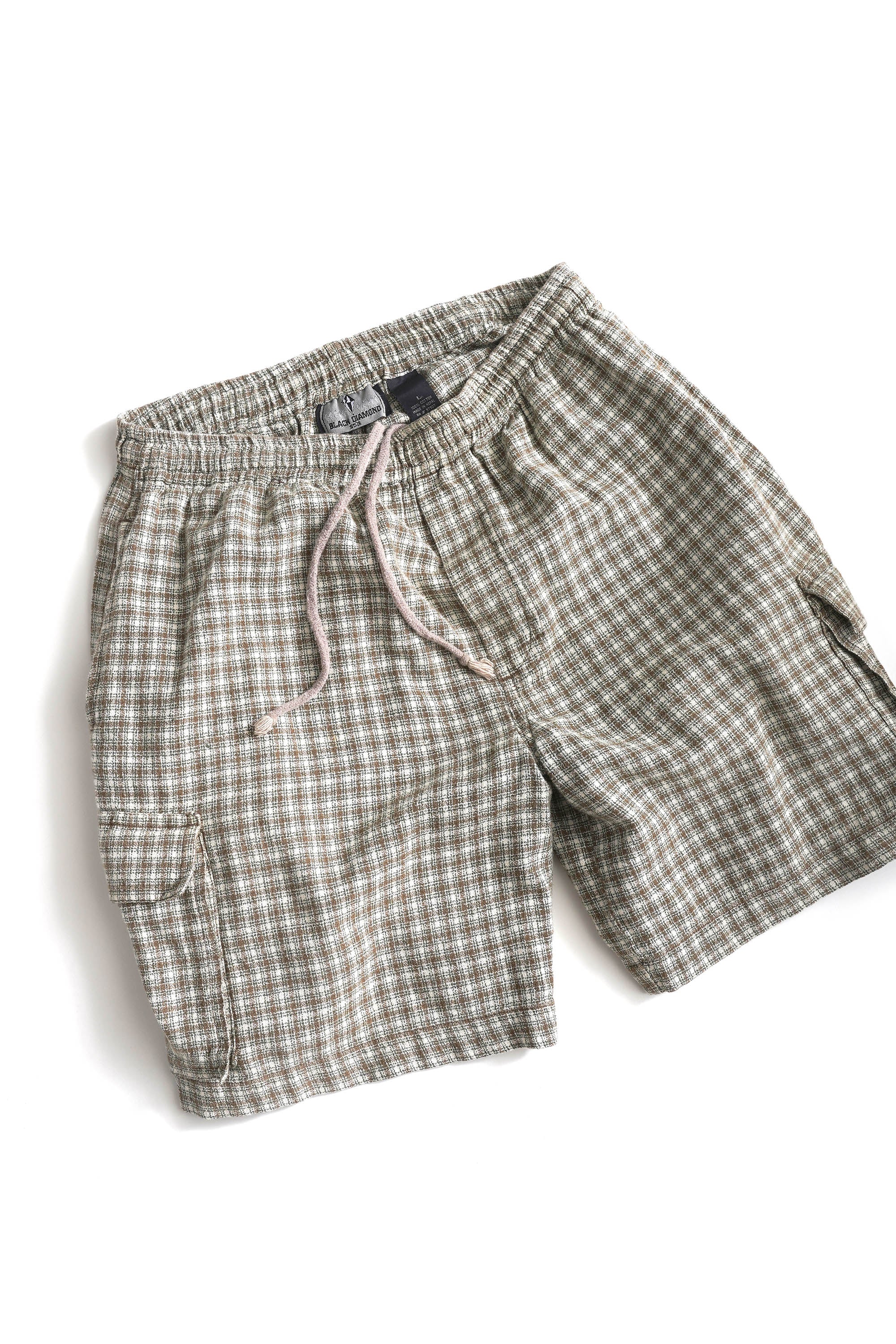 90S BLACK DIAMOND CHECKED EASY CARGO SHORTS