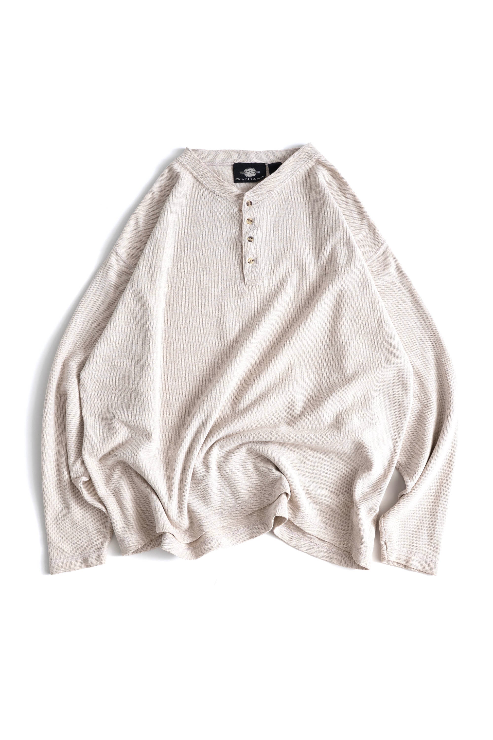 90S SANTANA MOSS STITCHED HENRY NECK PULLOVER