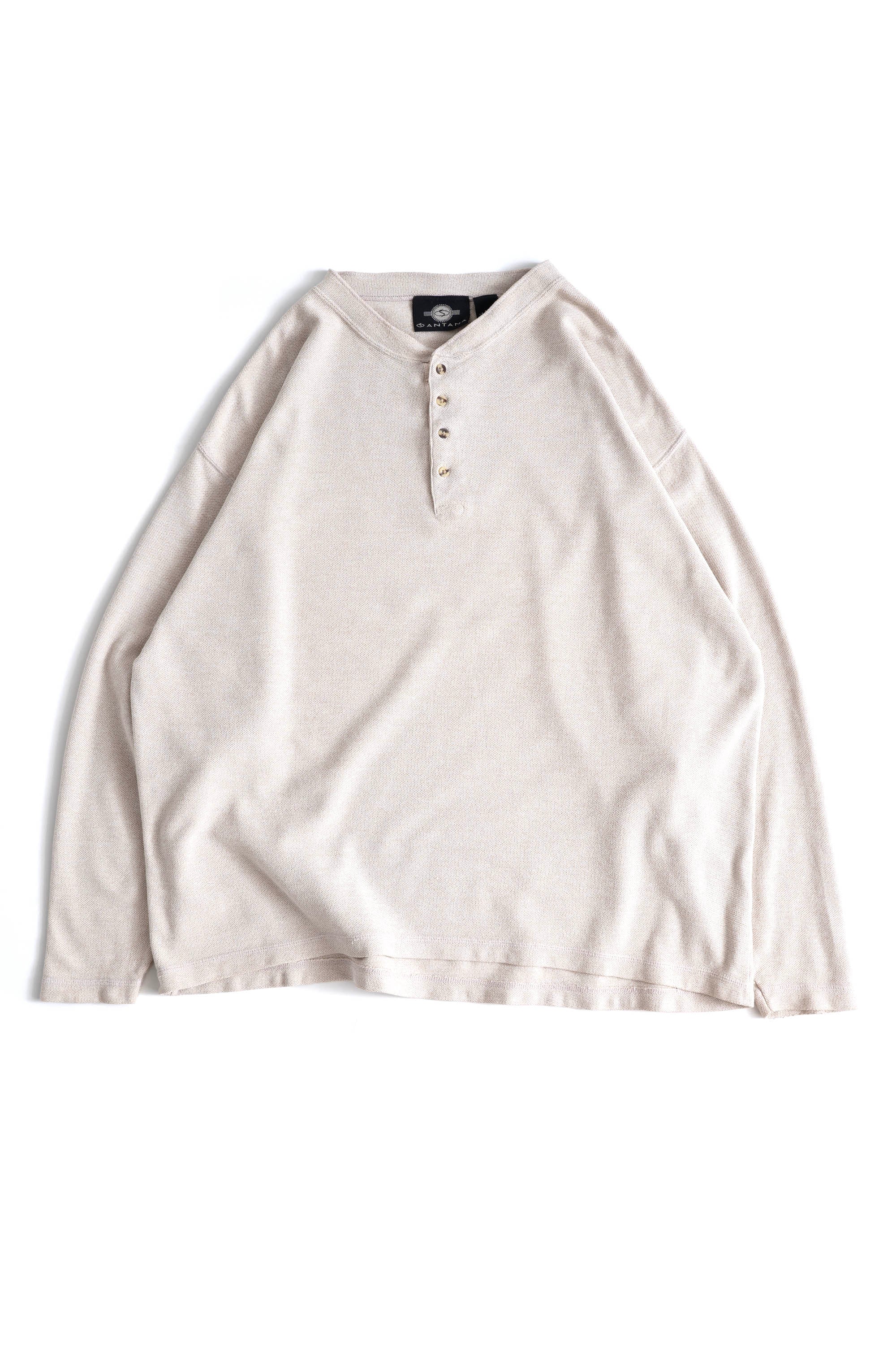 90S SANTANA MOSS STITCHED HENRY NECK PULLOVER