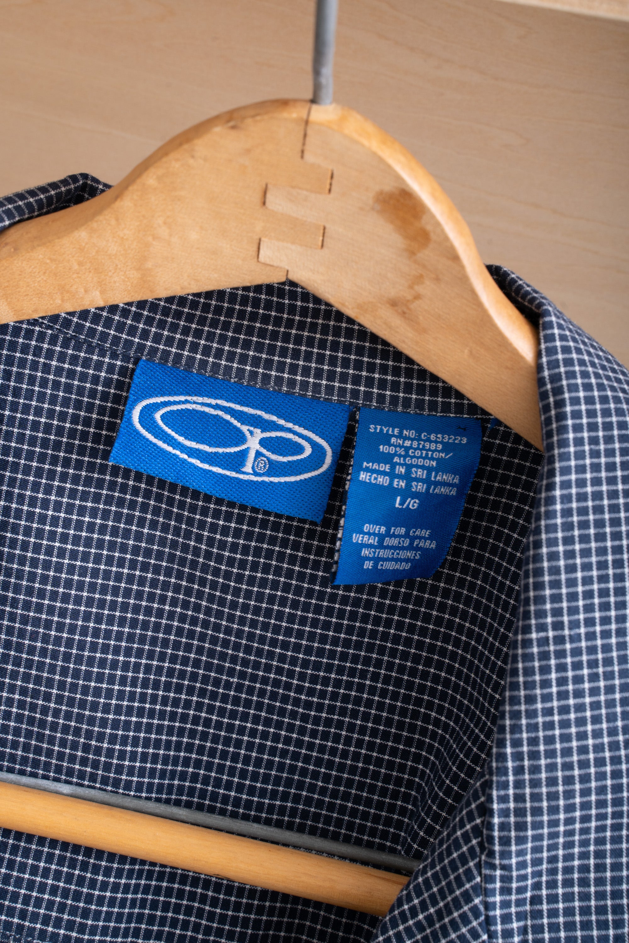 90S OCEAN PACIFIC OPEN COLLAR CHECK SHIRT