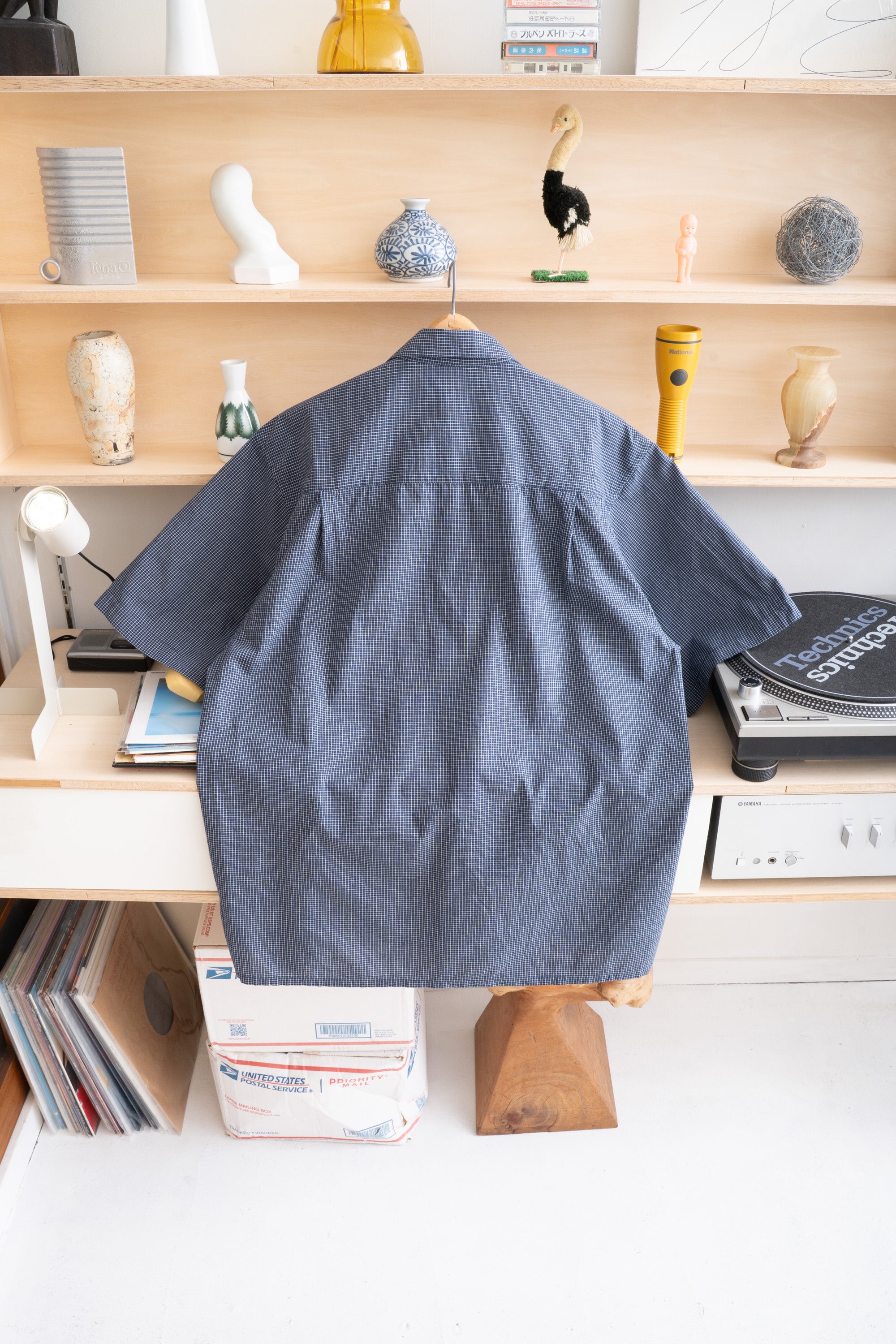 90S OCEAN PACIFIC OPEN COLLAR CHECK SHIRT