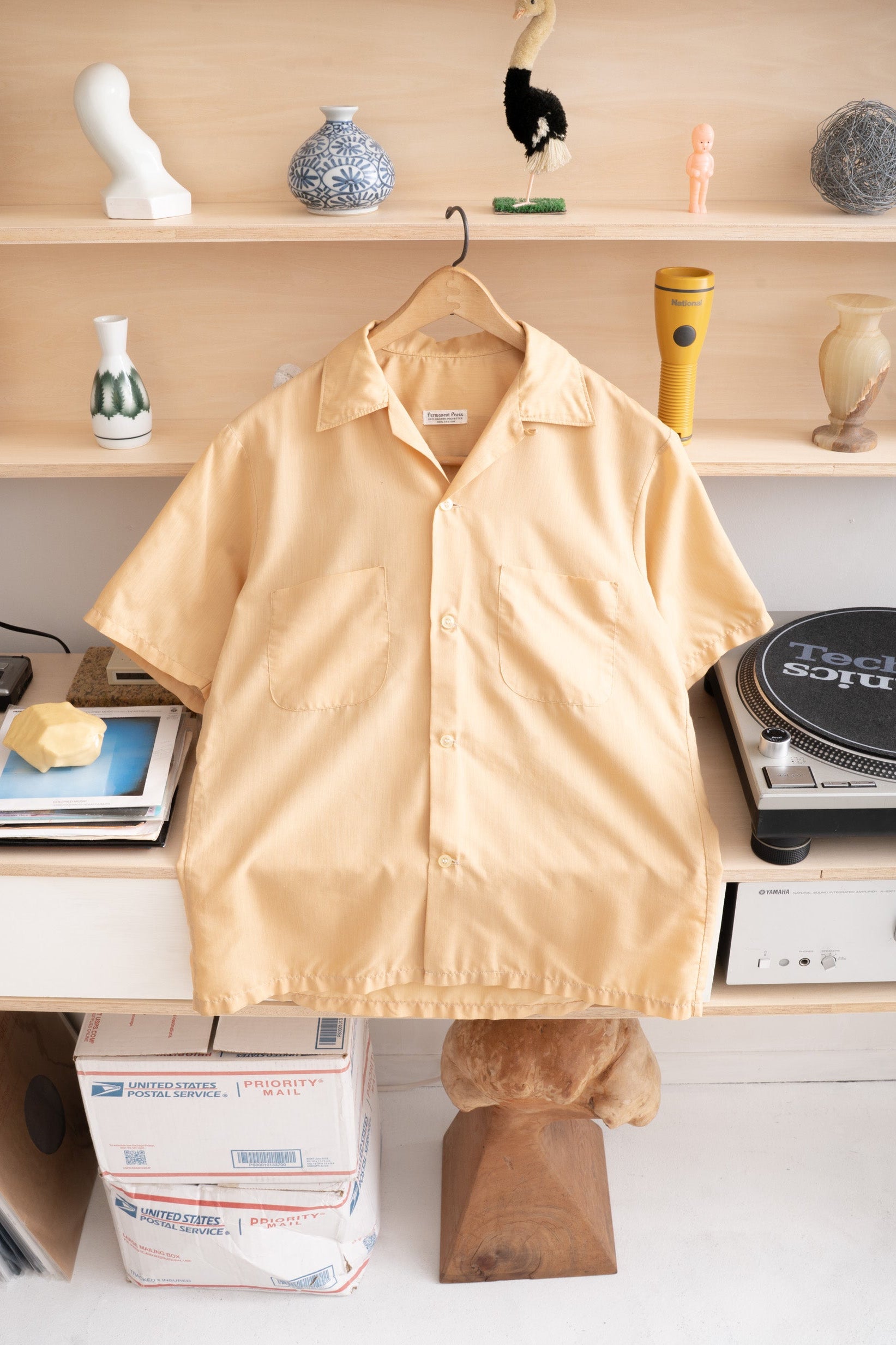 60S UNKNOWN BRAND OPEN COLLAR SHIRT
