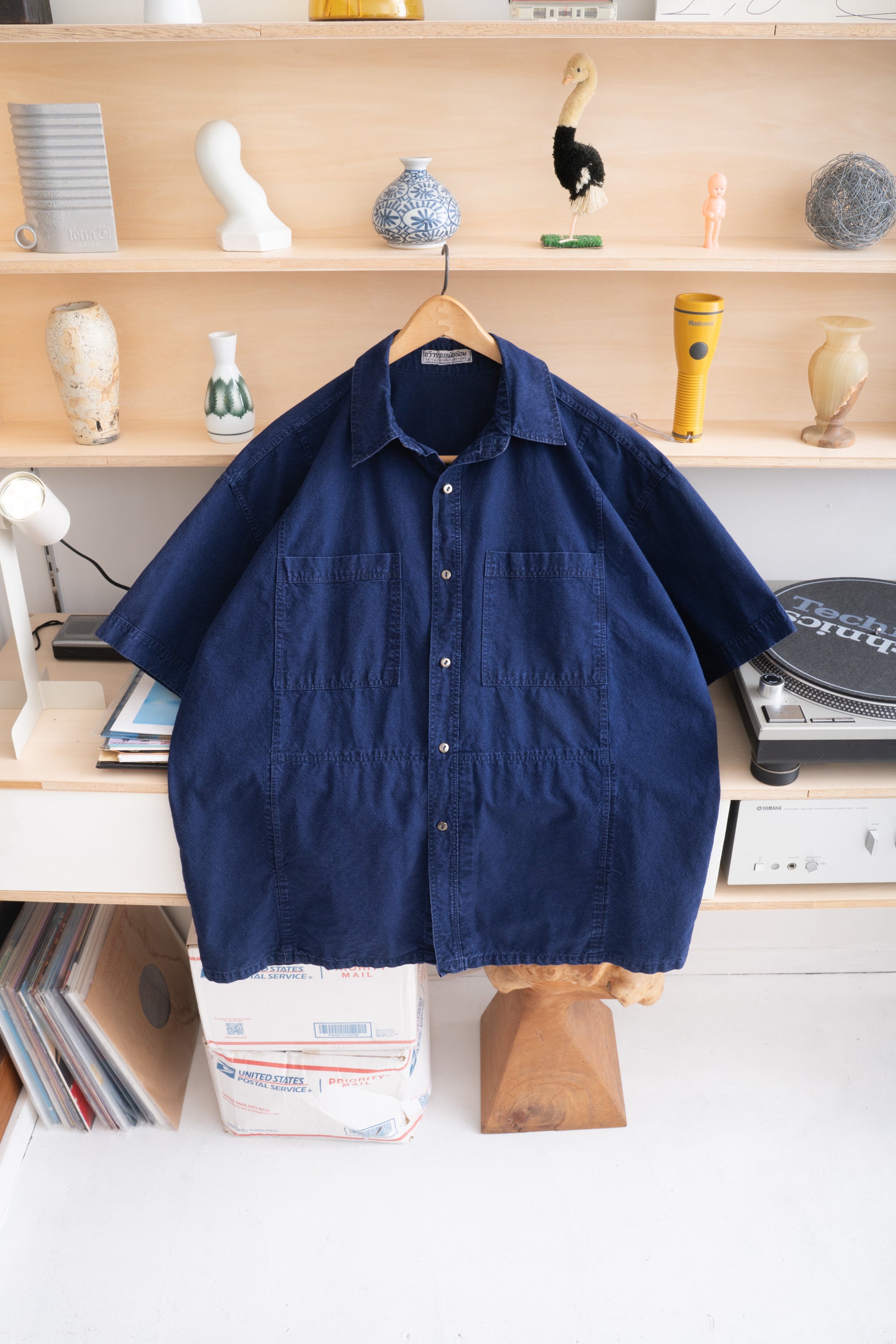 UNKNOWN BRAND INDIGO-DYED SHIRT