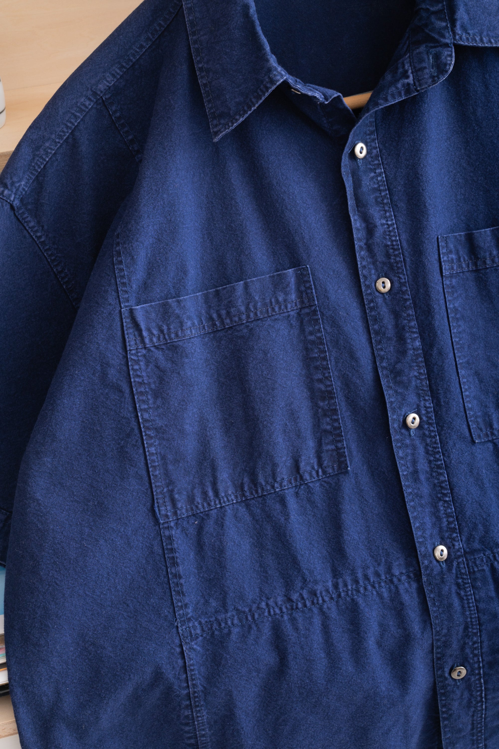 UNKNOWN BRAND INDIGO-DYED SHIRT