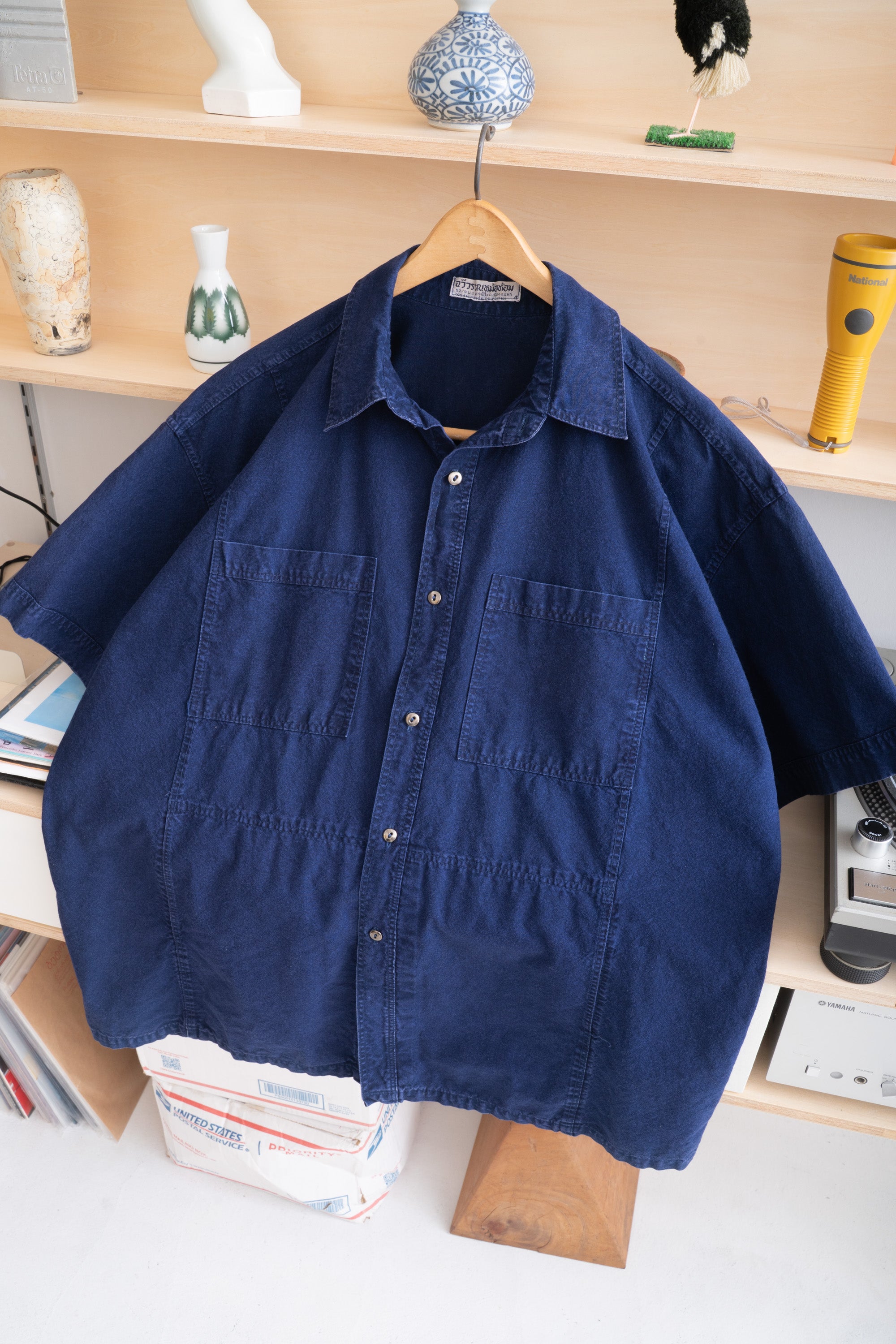 UNKNOWN BRAND INDIGO-DYED SHIRT