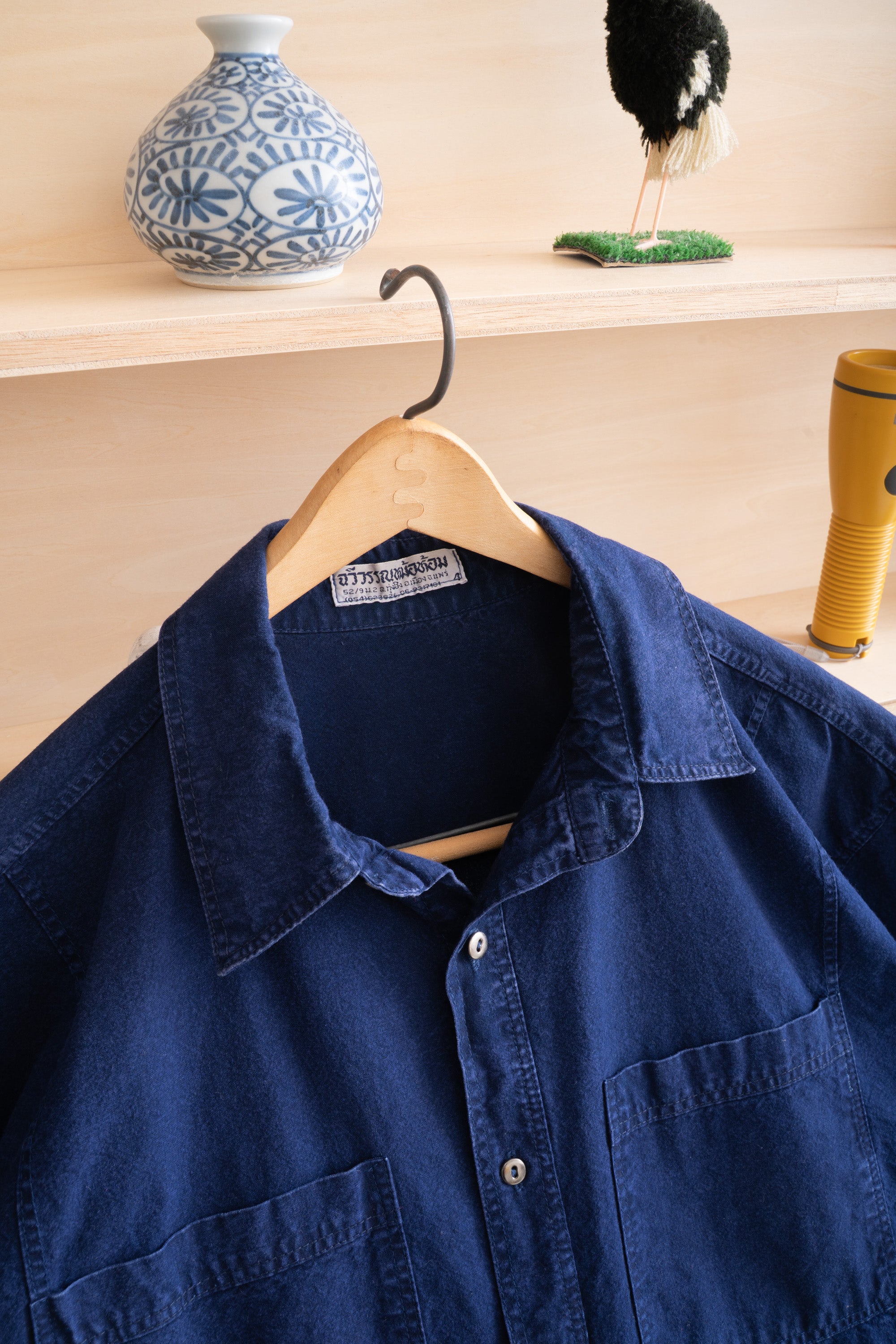 UNKNOWN BRAND INDIGO-DYED SHIRT