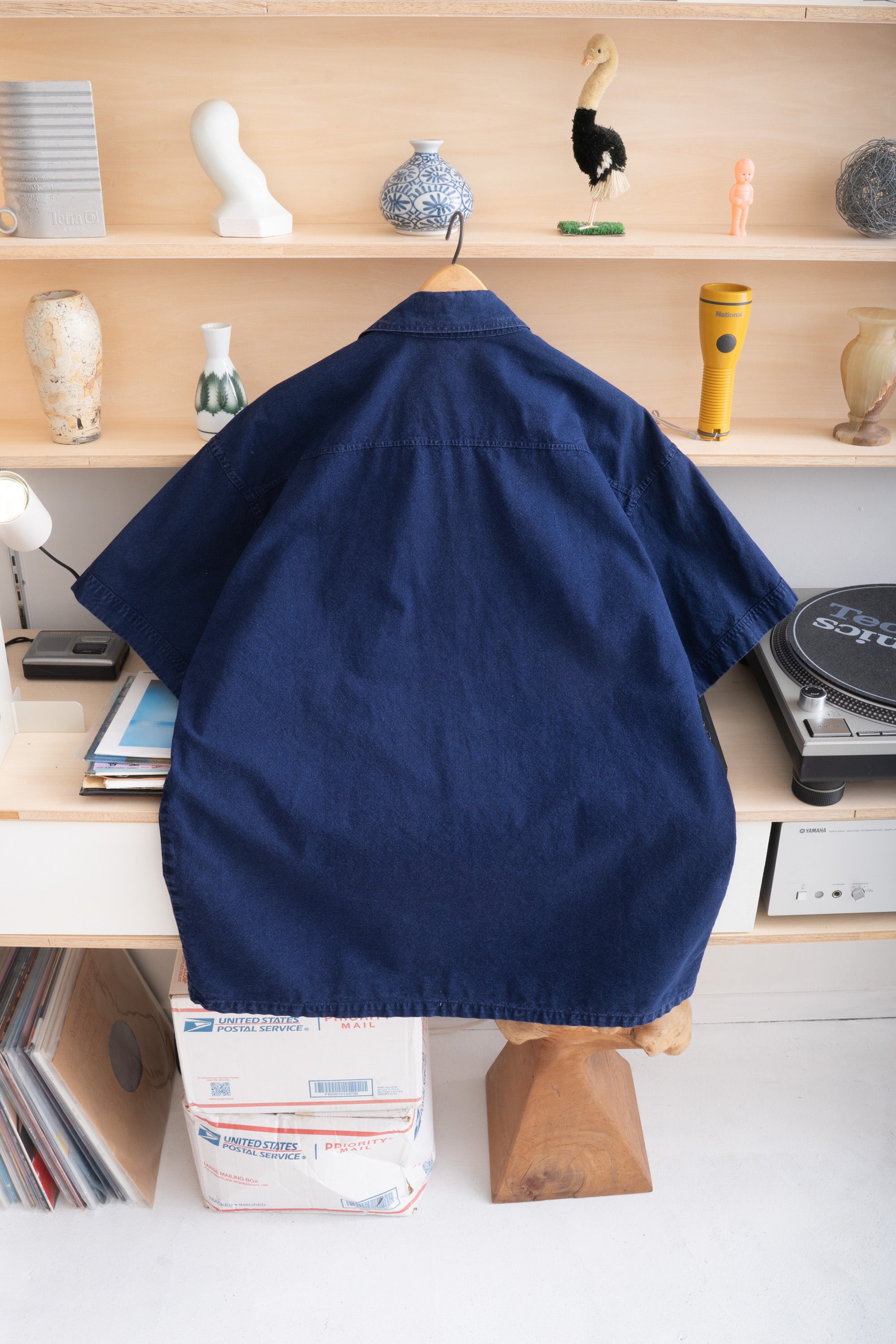 UNKNOWN BRAND INDIGO-DYED SHIRT