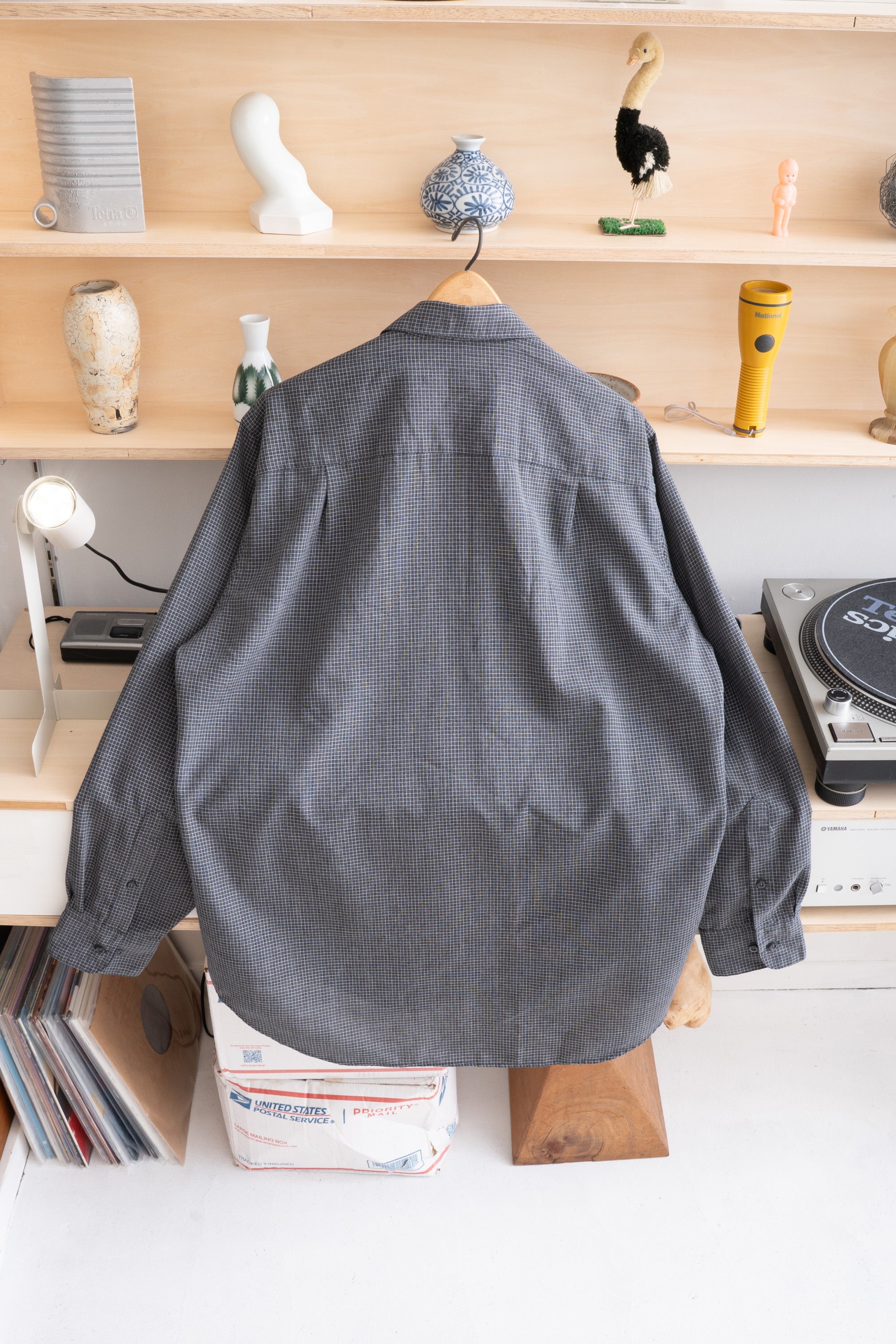 90~00S GEOFFREY BEENE RAYON CHECK SHIRT