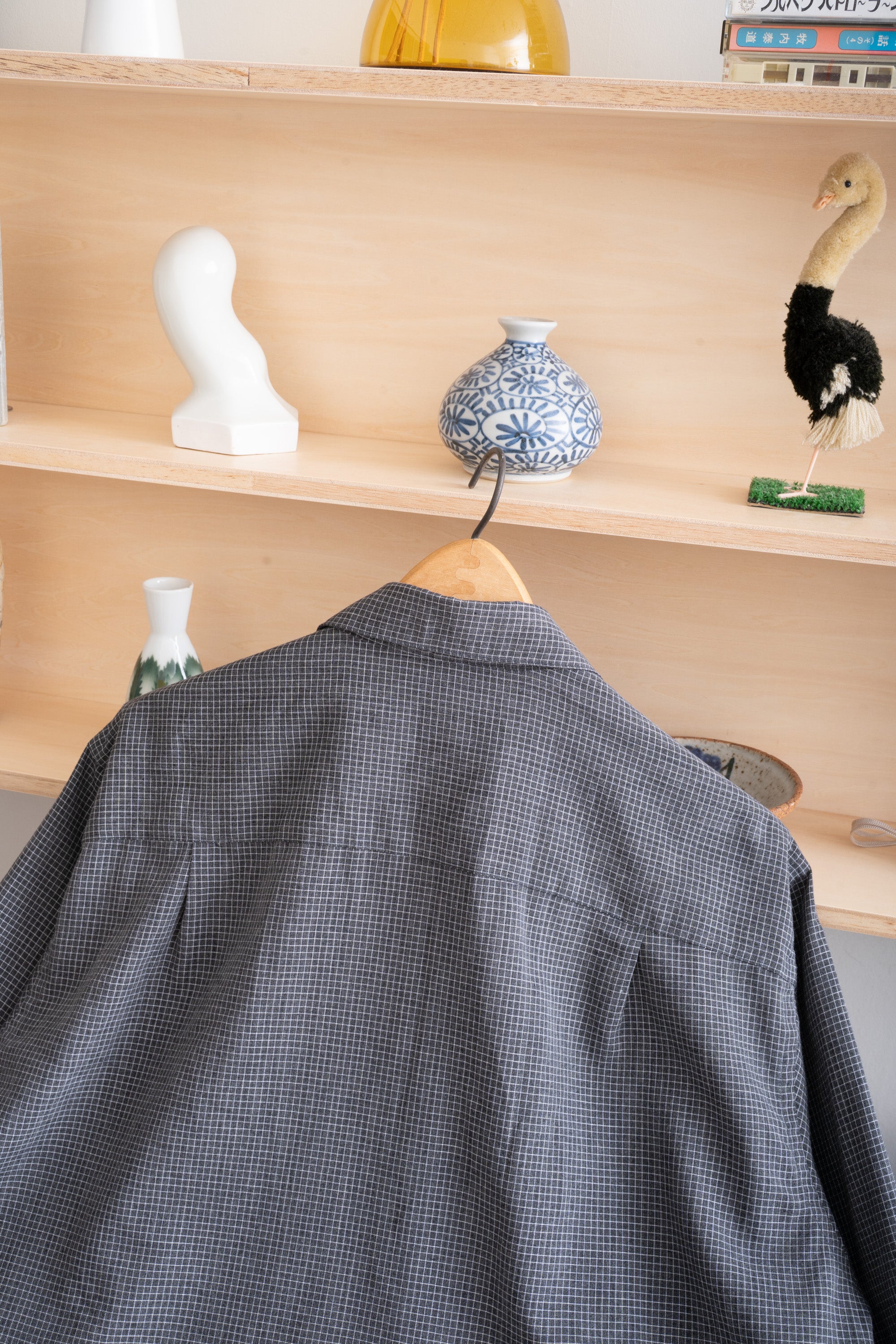 90~00S GEOFFREY BEENE RAYON CHECK SHIRT