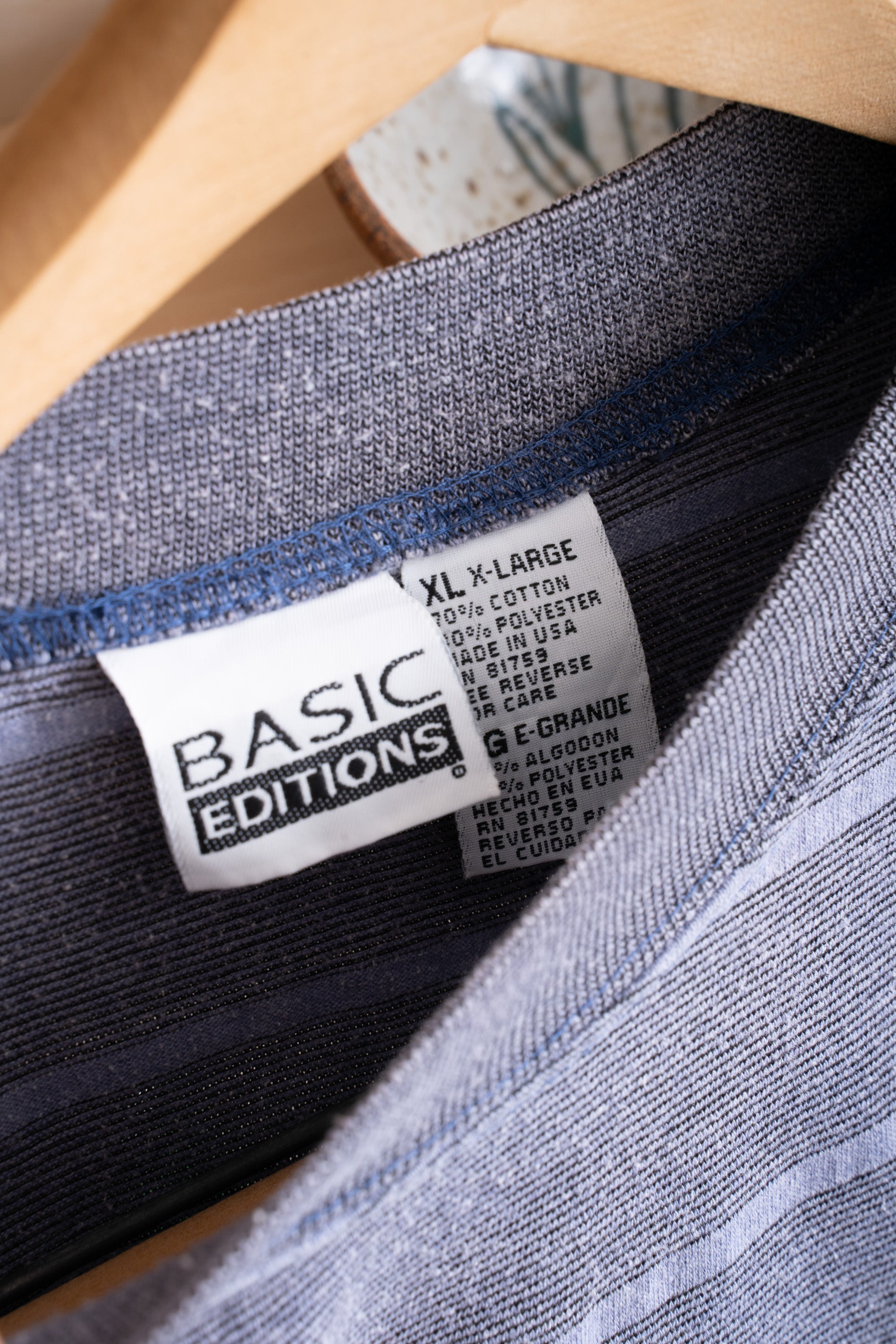 90S MADE IN USA BASIC EDITIONS STRIPED T-SHIRT