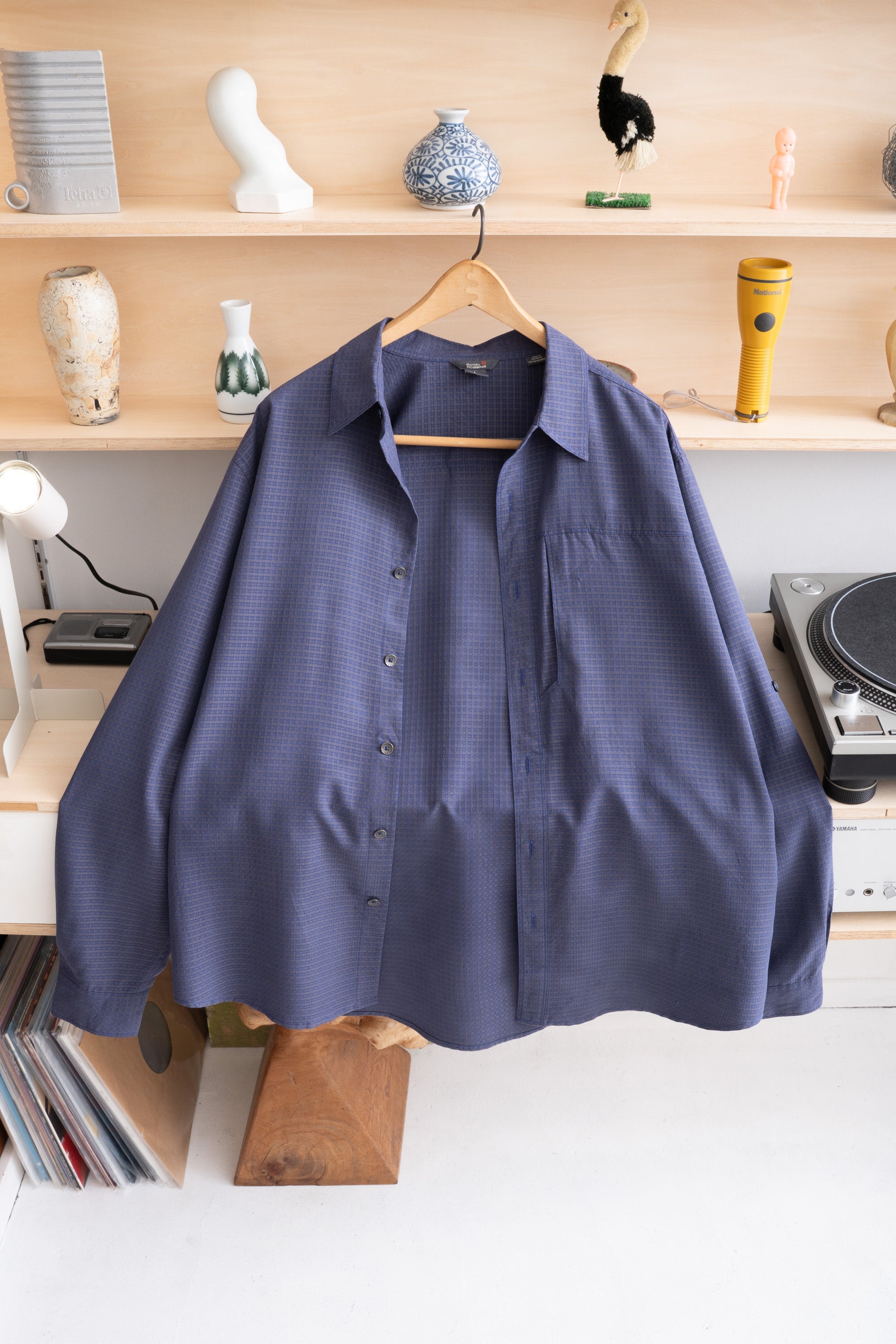 00S ROYAL ROBBINS CHECKED RAYON SHIRT