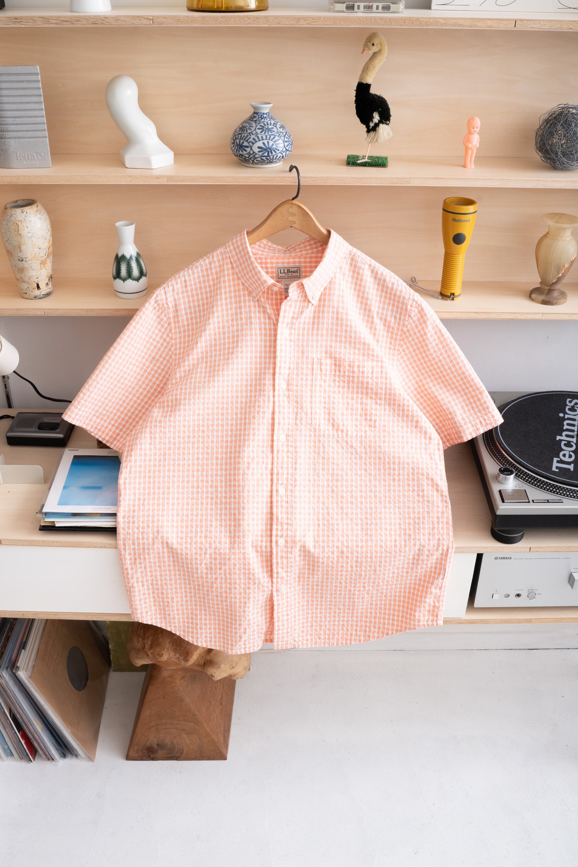 00S L.L.BEAN CHECKED SEERSUCKER SHIRT