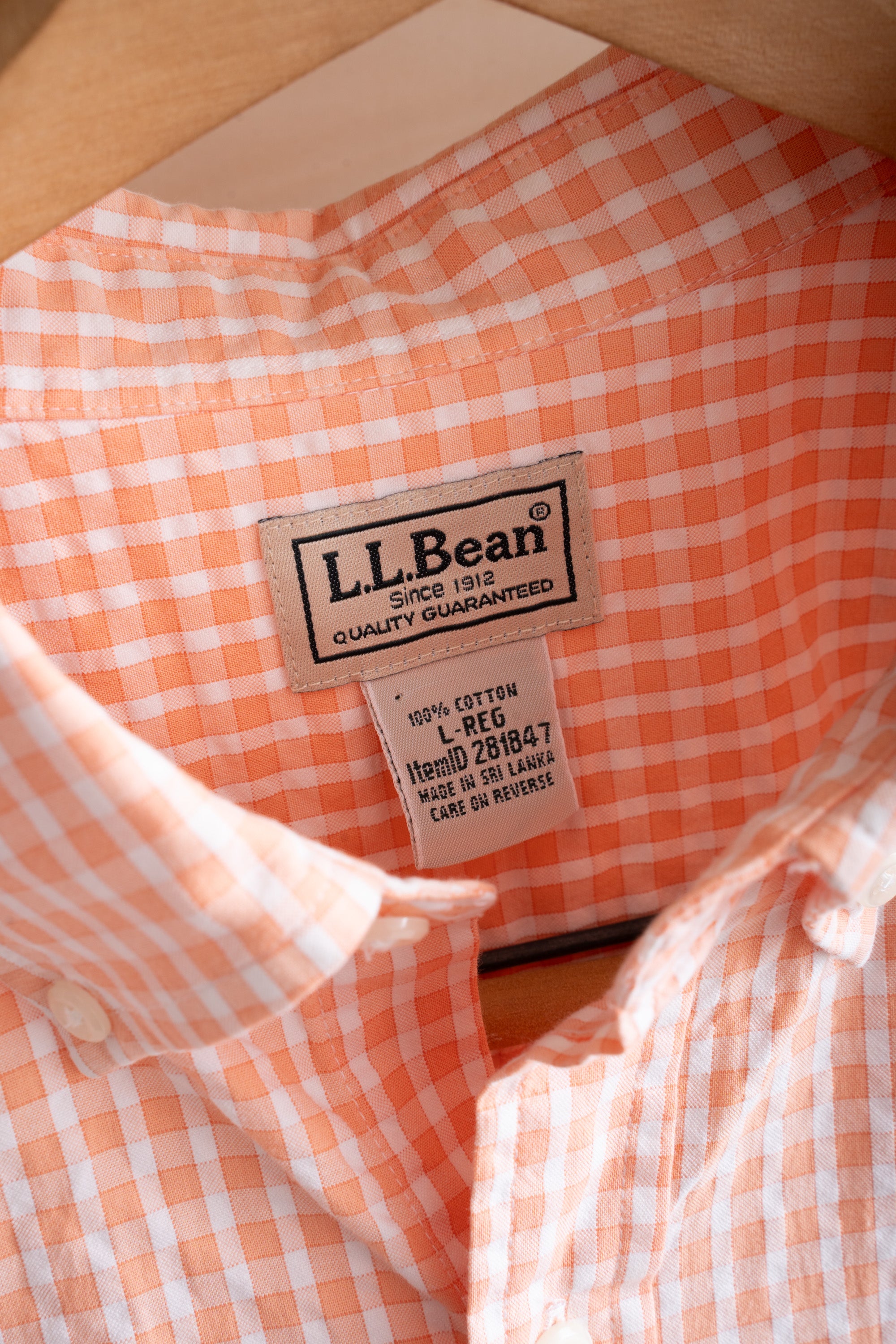 00S L.L.BEAN CHECKED SEERSUCKER SHIRT