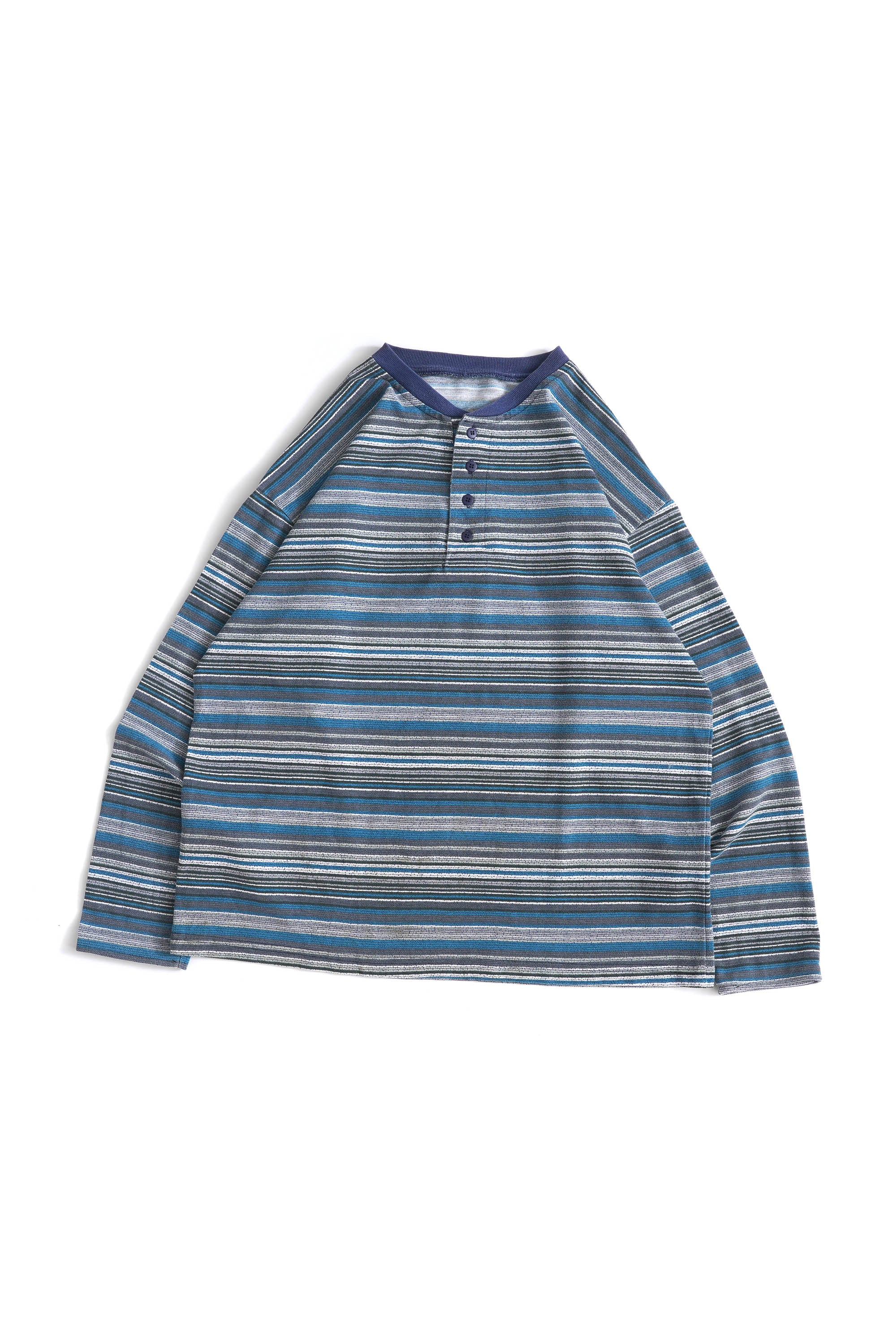 90S UNKNOWN BRAND MOSS STITCHED HENRY NECK PULLOVER