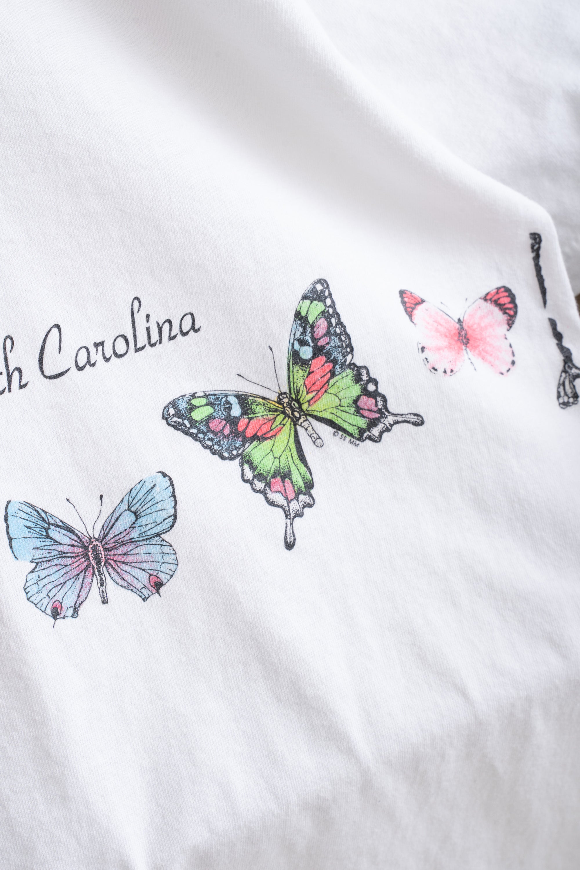 90S MADE IN USA NORTH CAROLINA BUTTERFLY PRINT T-SHIRT