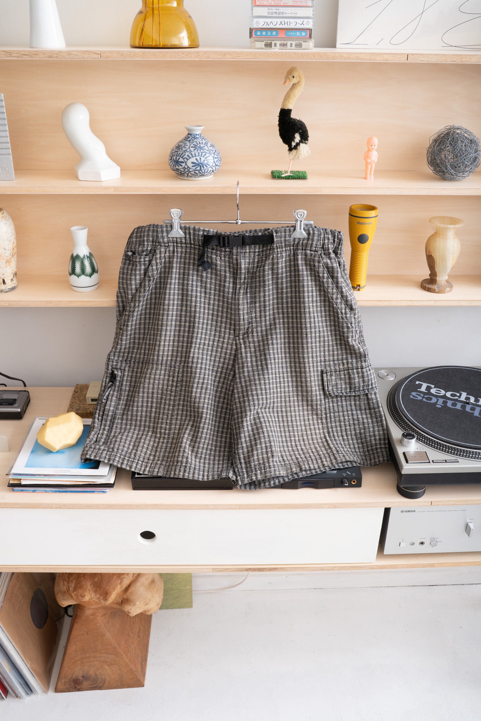 90~00S FADED GLORY CHECKED CARGO SHORTS