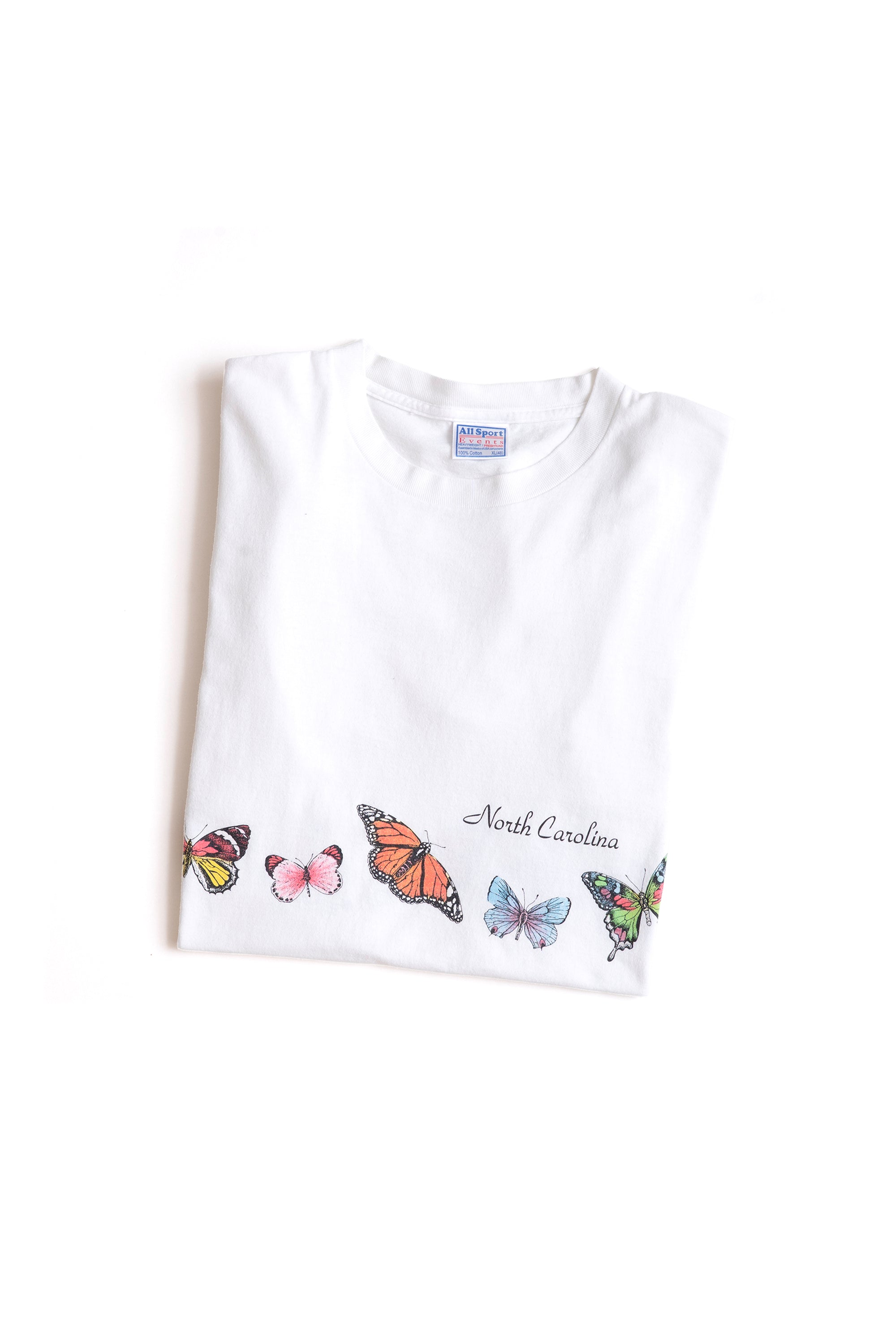 90S MADE IN USA NORTH CAROLINA BUTTERFLY PRINT T-SHIRT