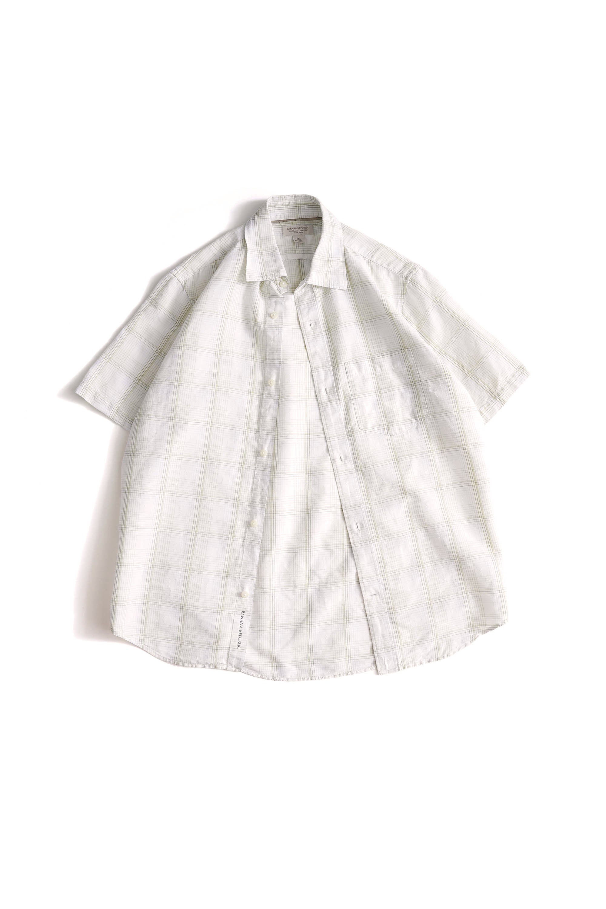 00S BANANA REPUBLIC CHECKED LINEN SHIRT