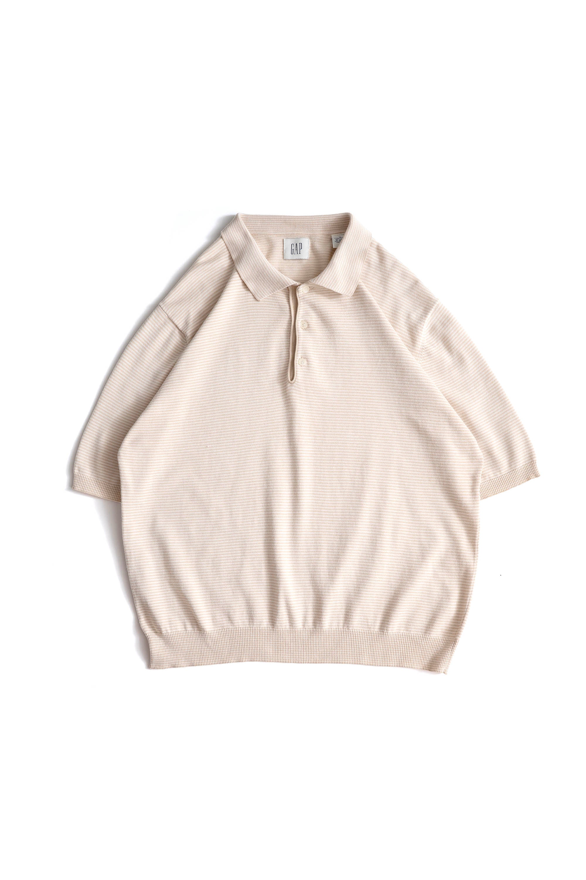 90S GAP STRIPED COTTON KNIT POLO SHIRT