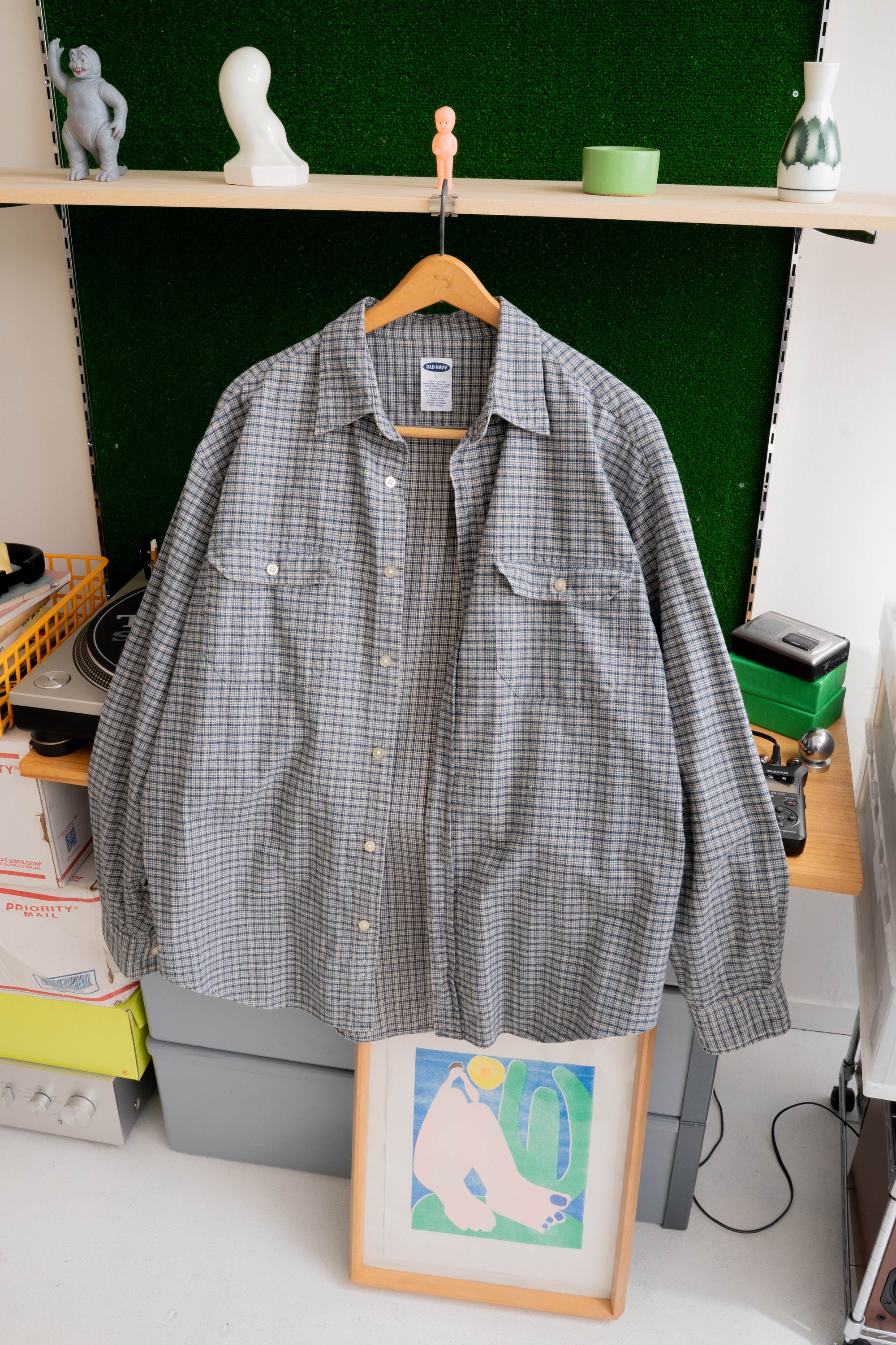 90~00S OLD NAVY CHECKED SHIRT