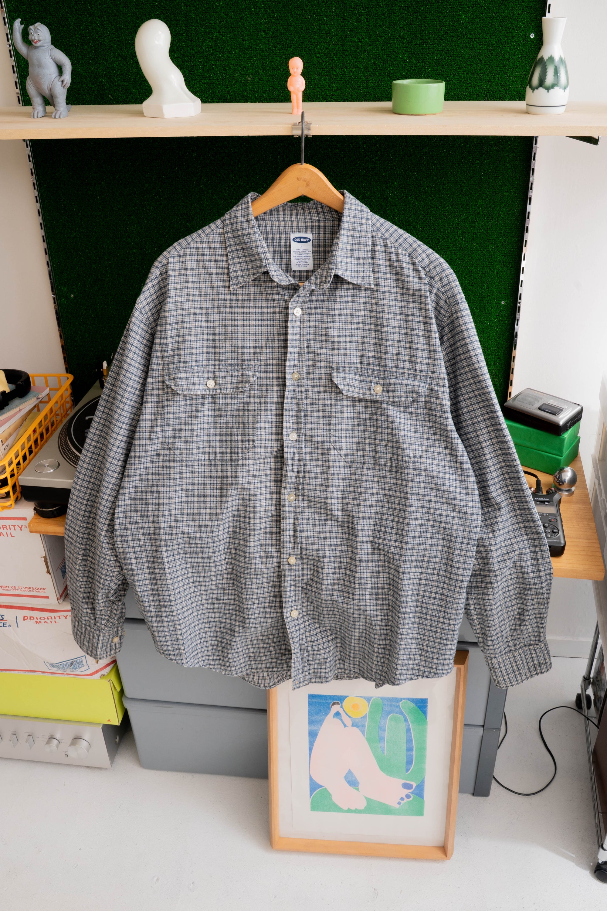 90~00S OLD NAVY CHECKED SHIRT