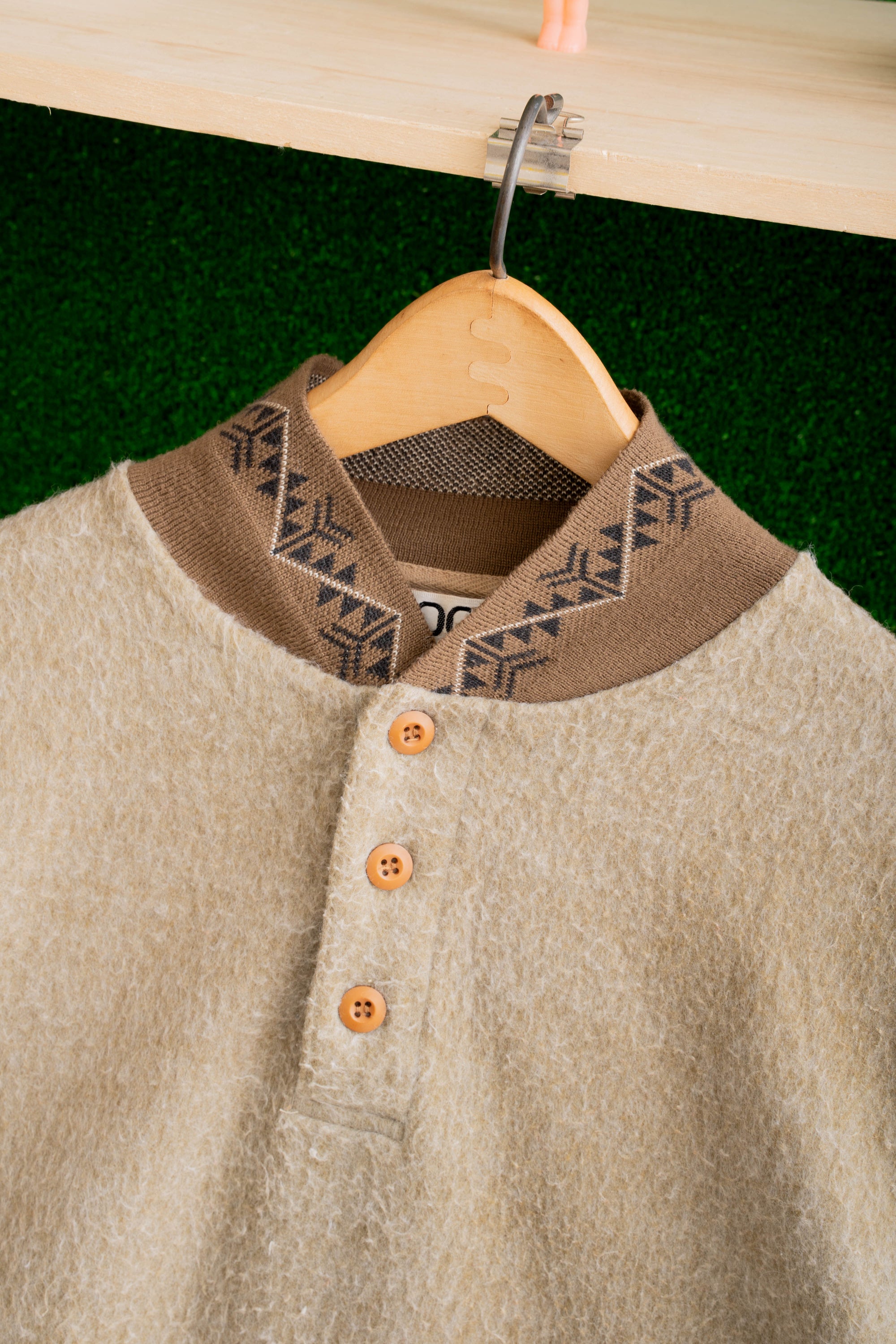 90S ROCK ISLAND HENRY NECK FLEECE PULLOVER