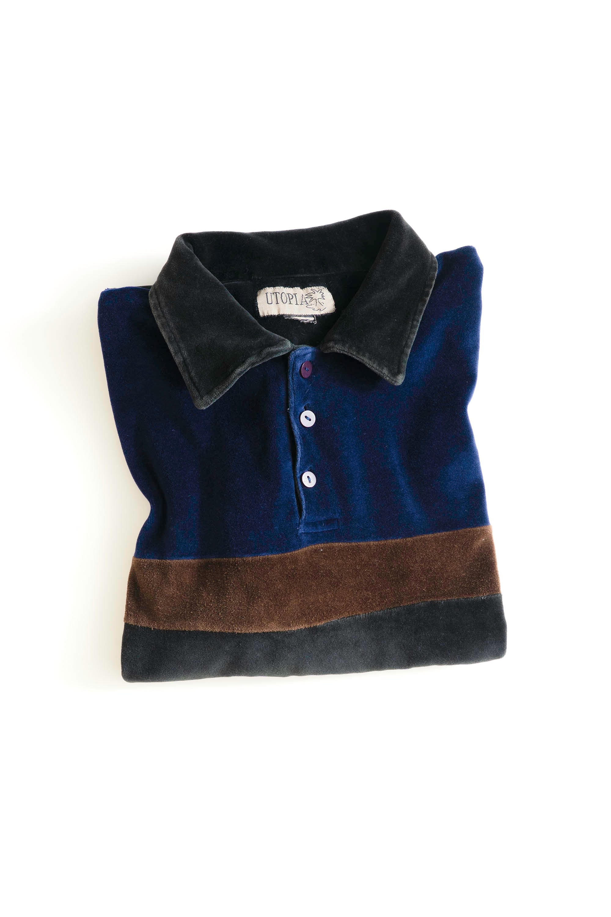 90S UTOPIA 3TONE VELOUR POLO
