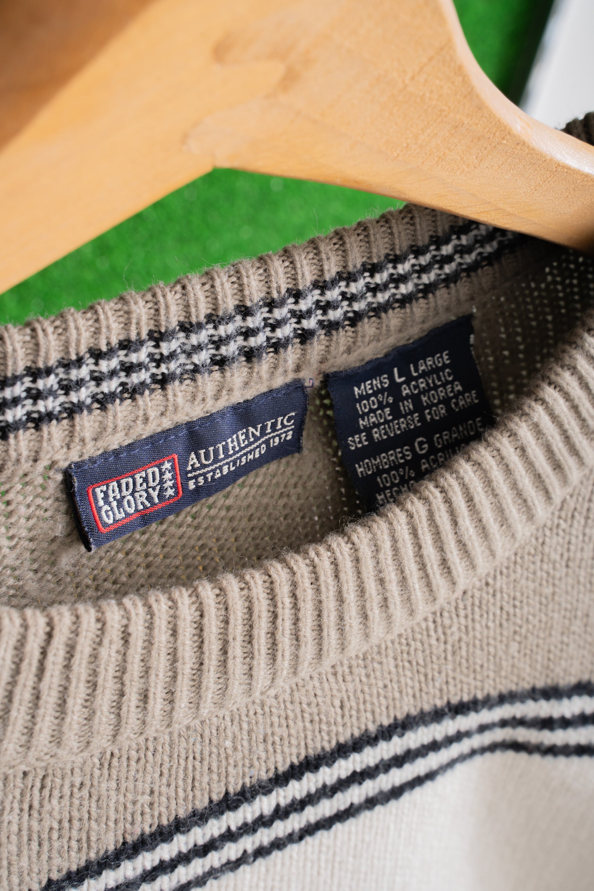 90~00S FADED GLORY STRIPED SWEATER