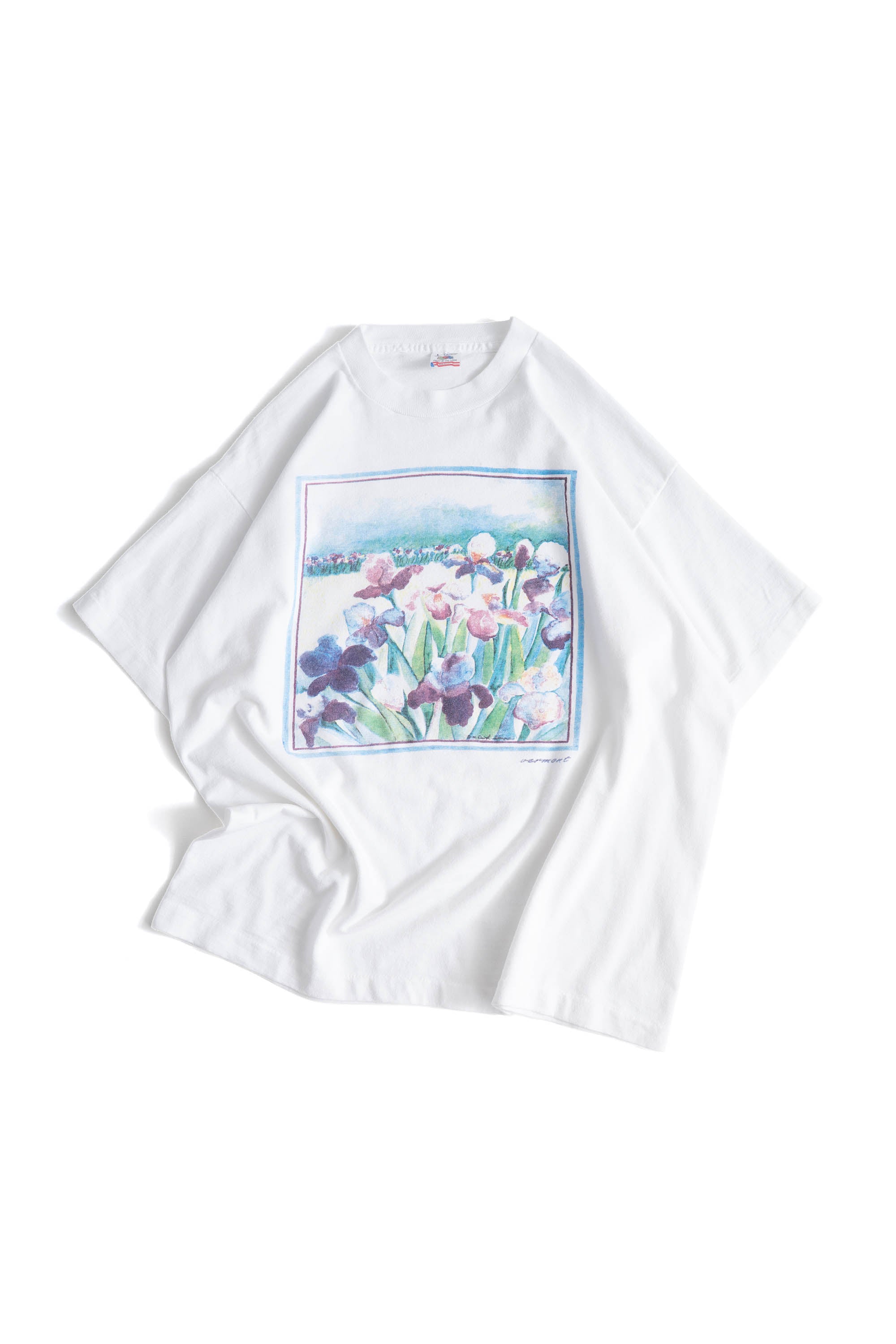 90S MADE IN USA FLOWER PRINT T-SHIRT (FRUIT OF THE LOOM)