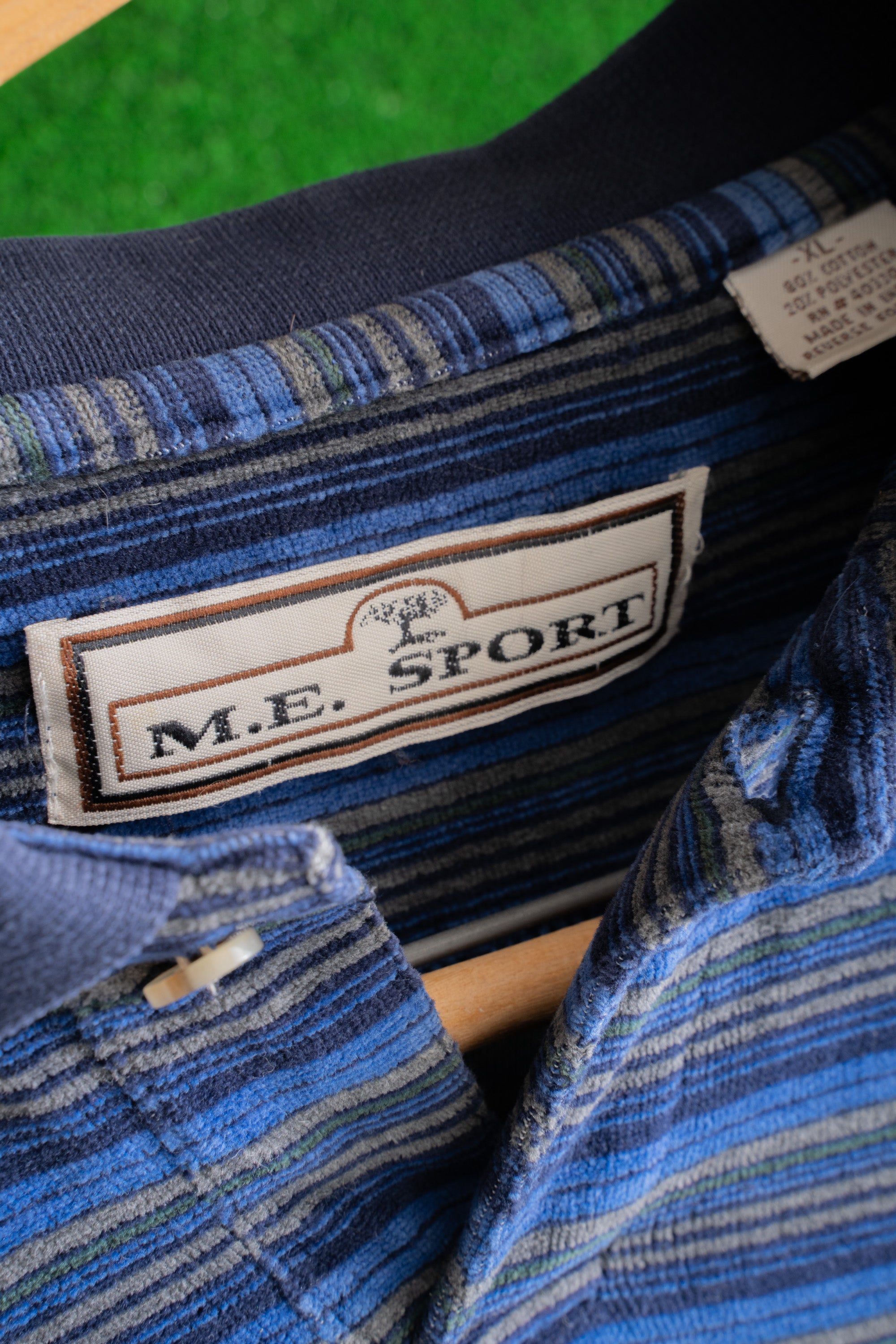 90S M.E.SPORT STRIPED VELOUR POLO