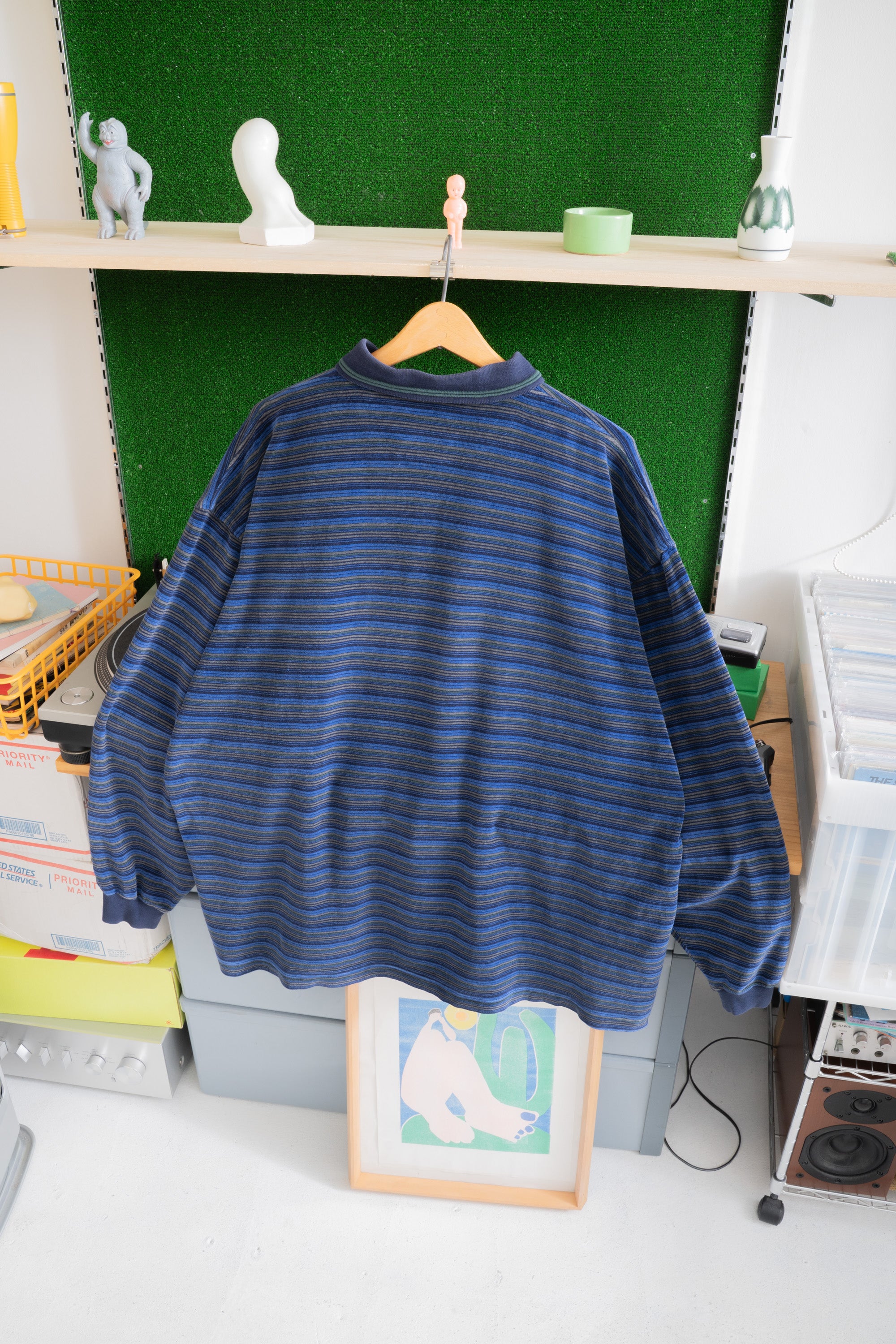 90S M.E.SPORT STRIPED VELOUR POLO