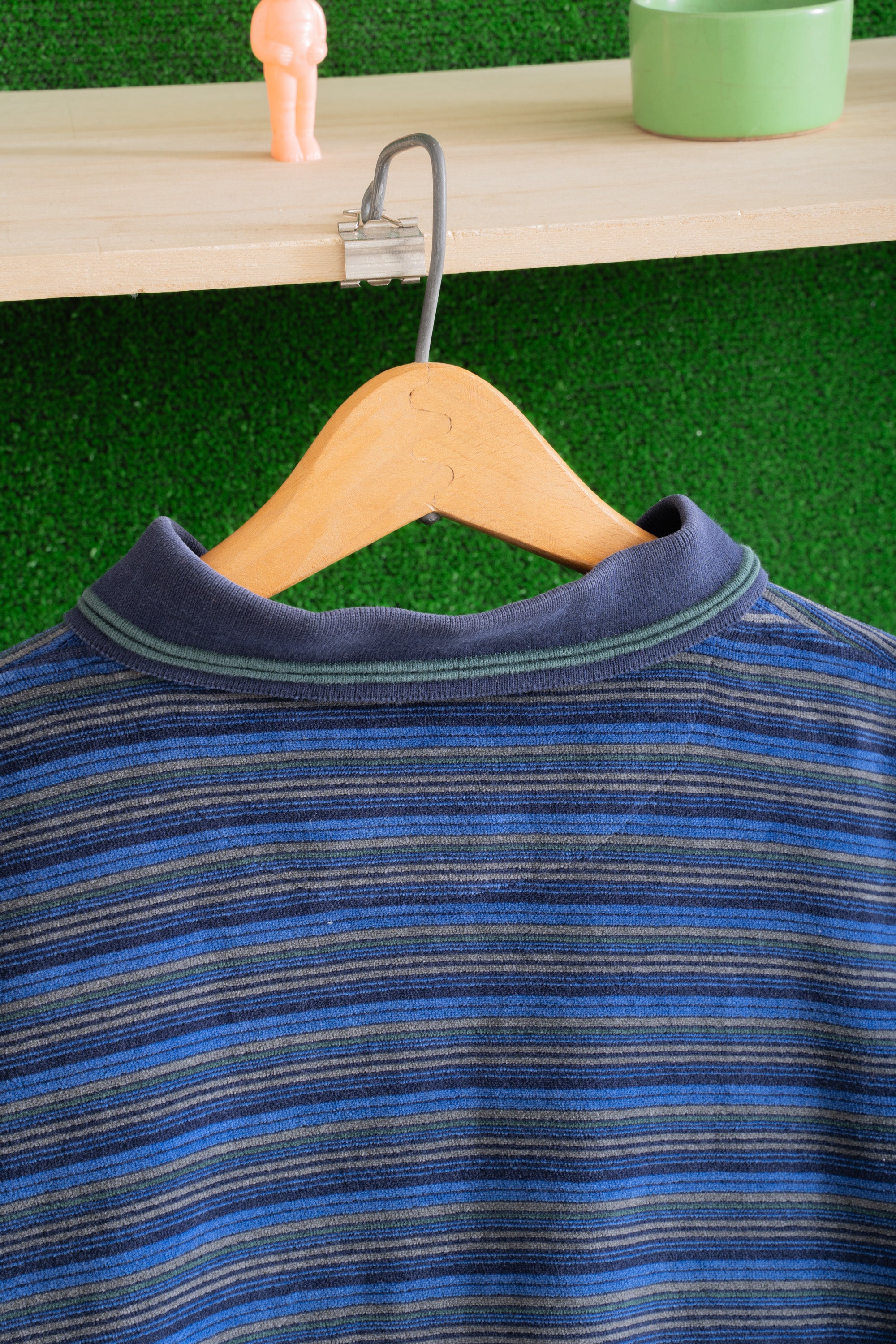 90S M.E.SPORT STRIPED VELOUR POLO