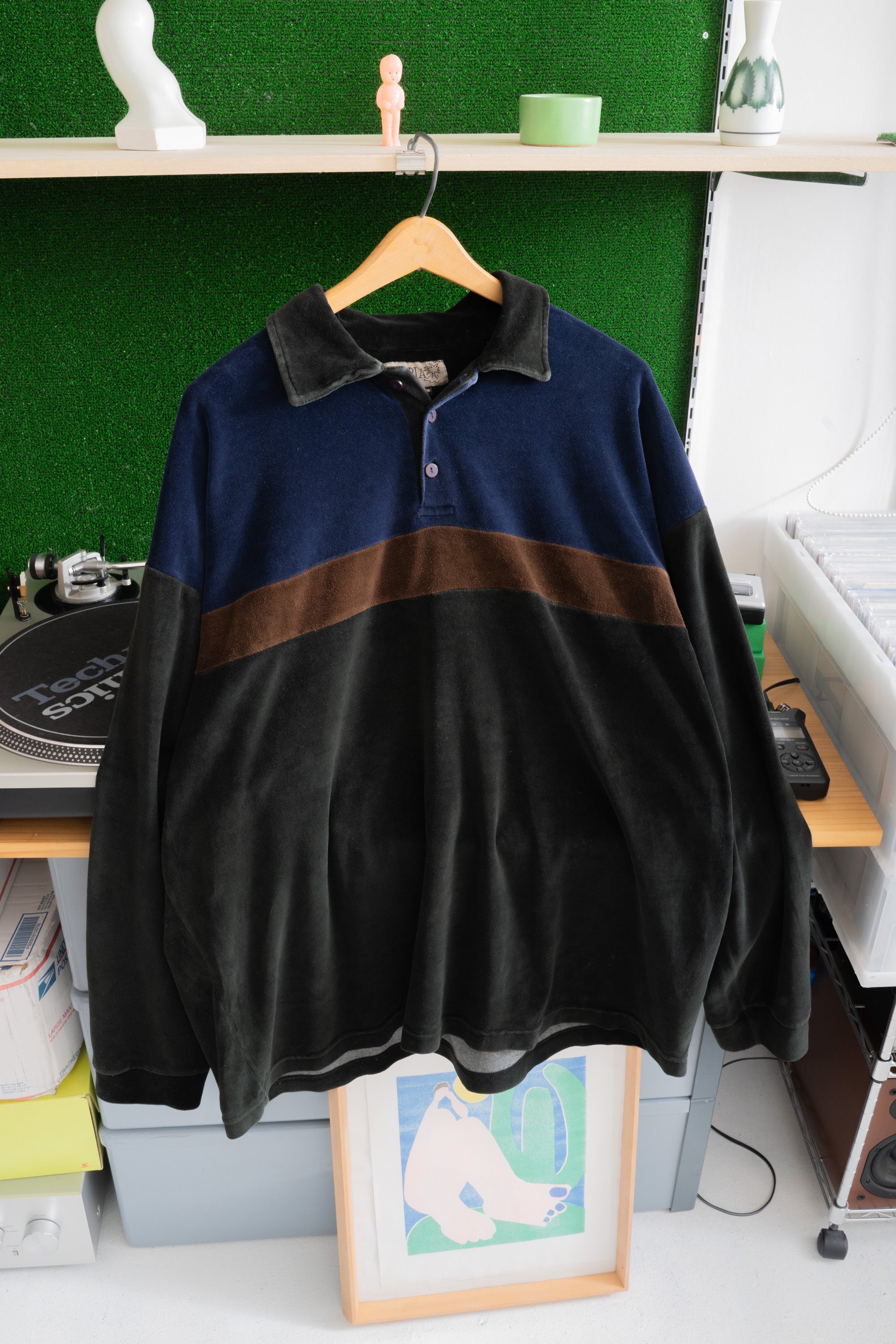 90S UTOPIA 3TONE VELOUR POLO
