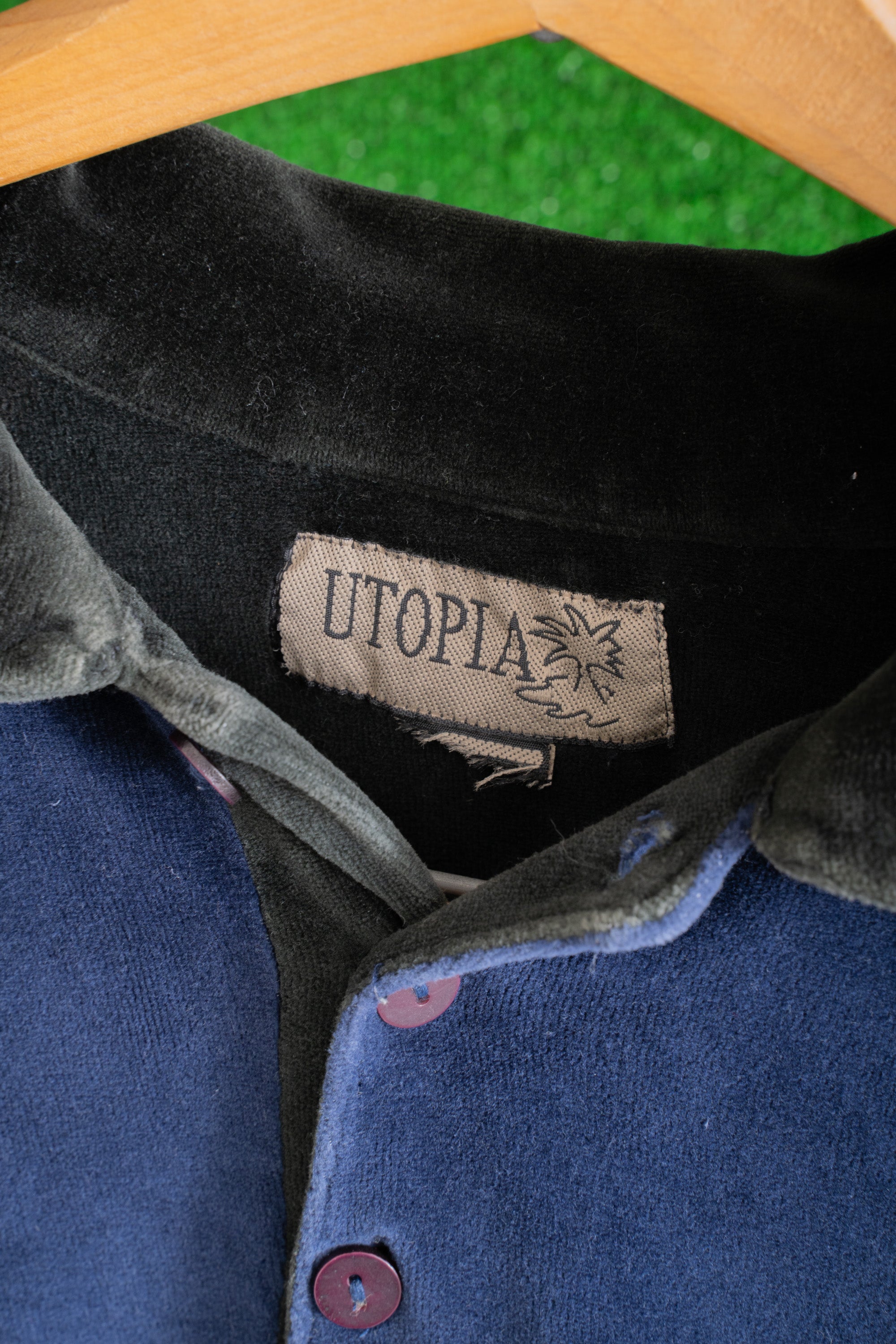 90S UTOPIA 3TONE VELOUR POLO