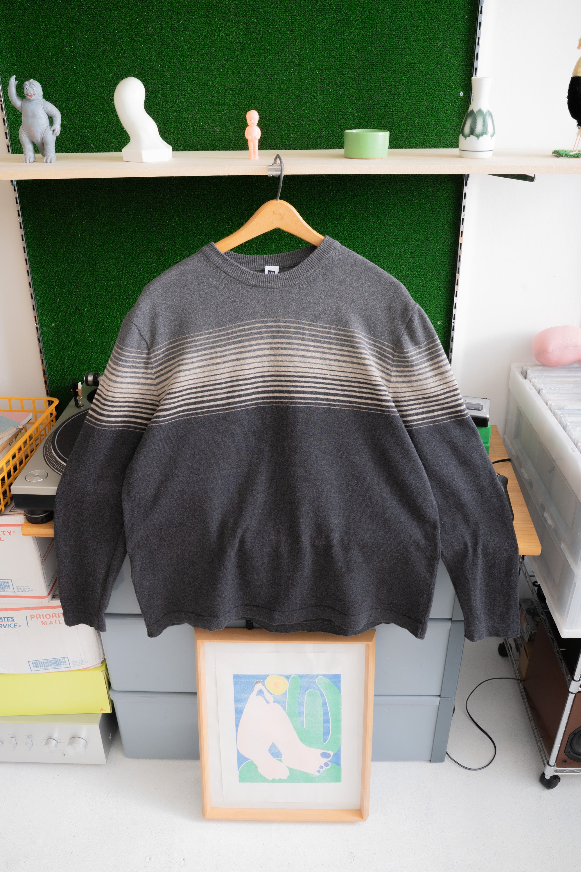 00S GAP FADED STRIPE COTTON SWEATER