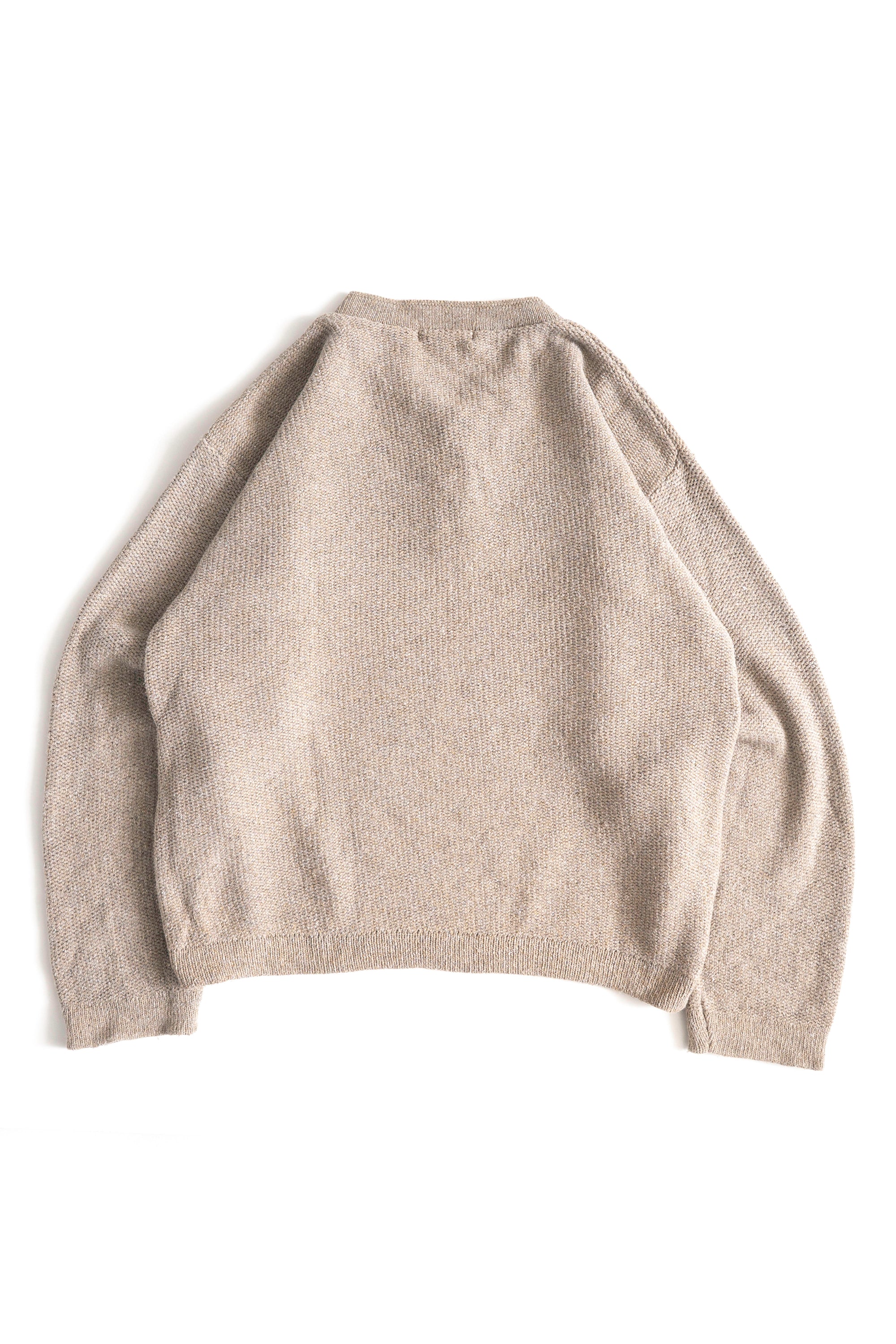 90S MADE IN USA CHEROKEE MOSS STITCH HENRY NECK SWEATER